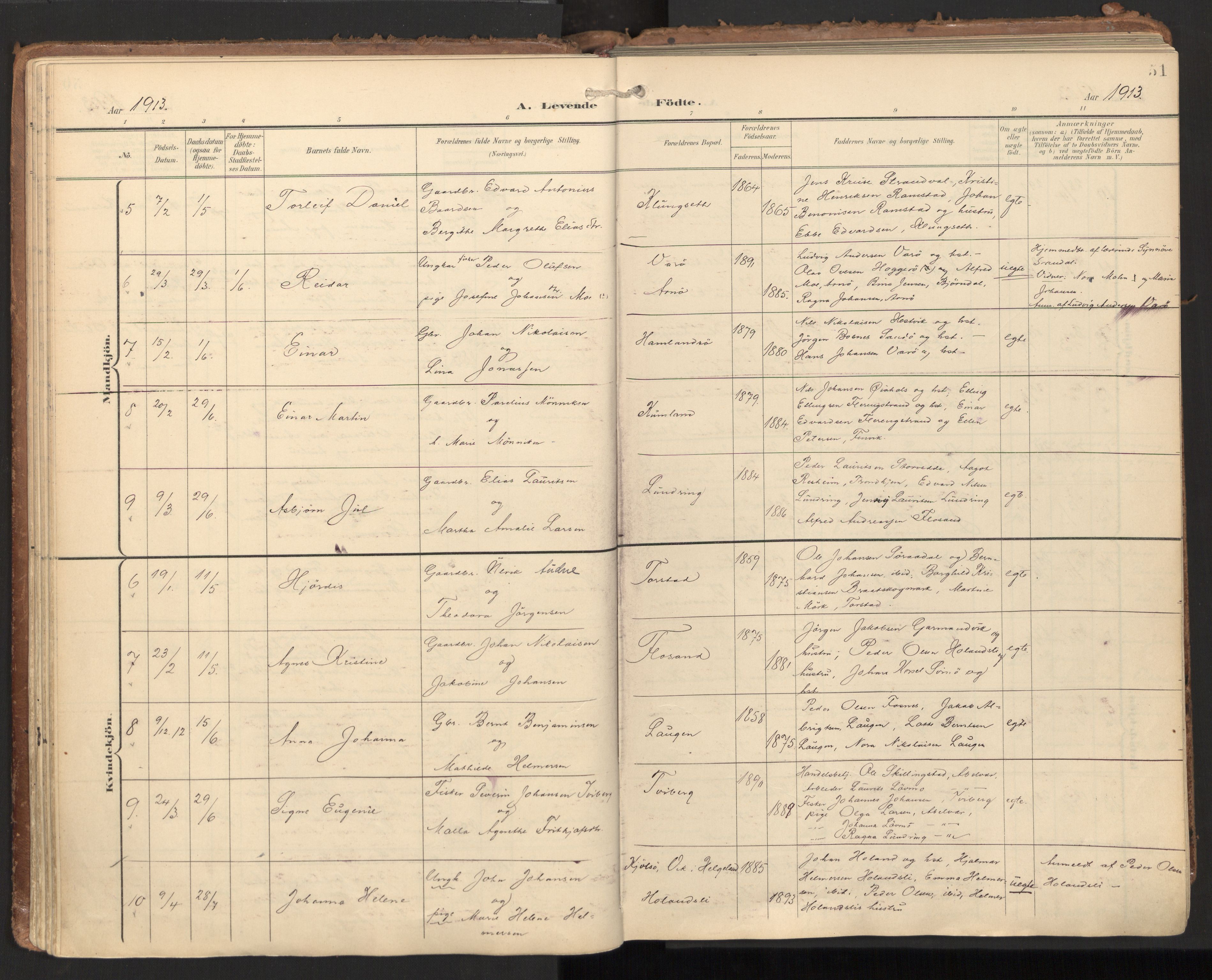Ministerialprotokoller, klokkerbøker og fødselsregistre - Nord-Trøndelag, SAT/A-1458/784/L0677: Parish register (official) no. 784A12, 1900-1920, p. 51