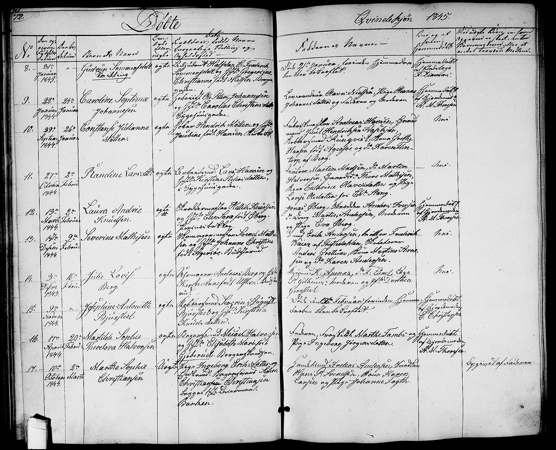 Halden prestekontor Kirkebøker, SAO/A-10909/G/Ga/L0004: Parish register (copy) no. 4, 1845-1854, p. 72