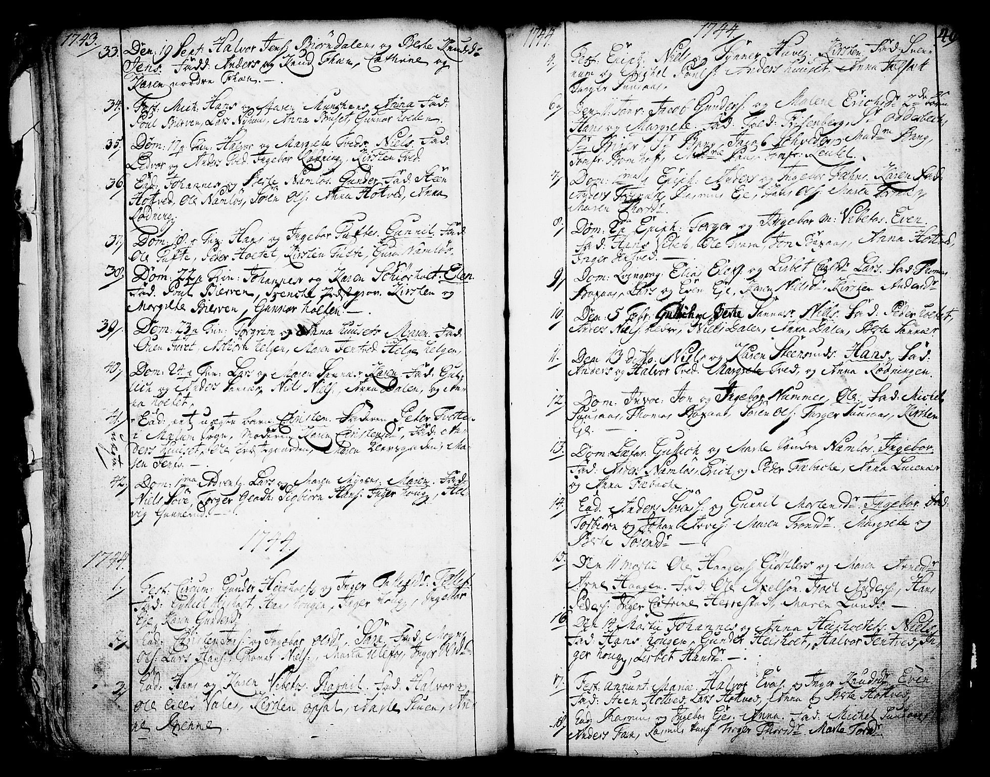 Holla kirkebøker, SAKO/A-272/F/Fa/L0001: Parish register (official) no. 1, 1717-1779, p. 40