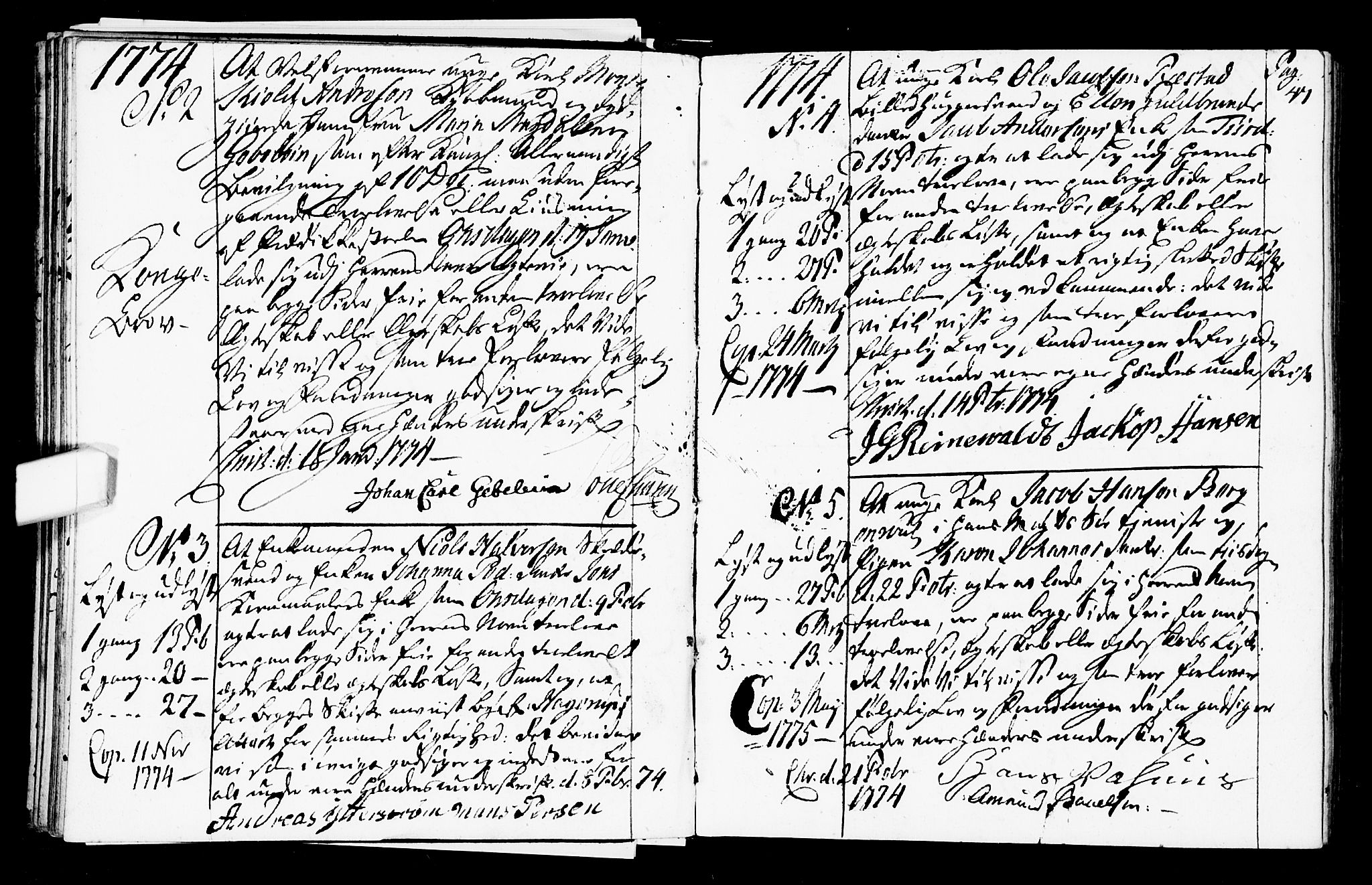 Oslo domkirke Kirkebøker, SAO/A-10752/L/La/L0009: Best man's statements no. 9, 1770-1784, p. 47
