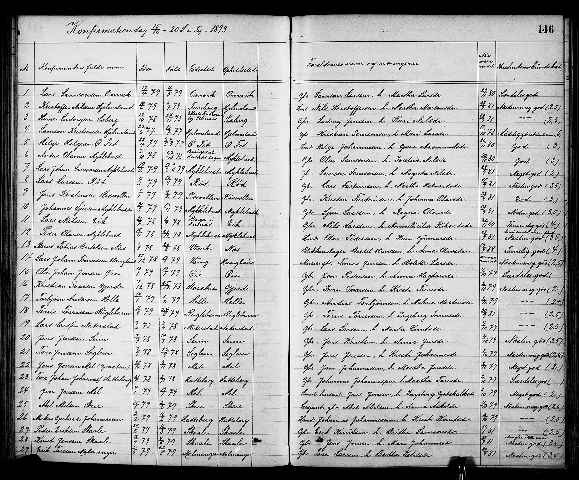 Kvinnherad sokneprestembete, SAB/A-76401/H/Hab: Parish register (copy) no. A 2, 1873-1900, p. 146