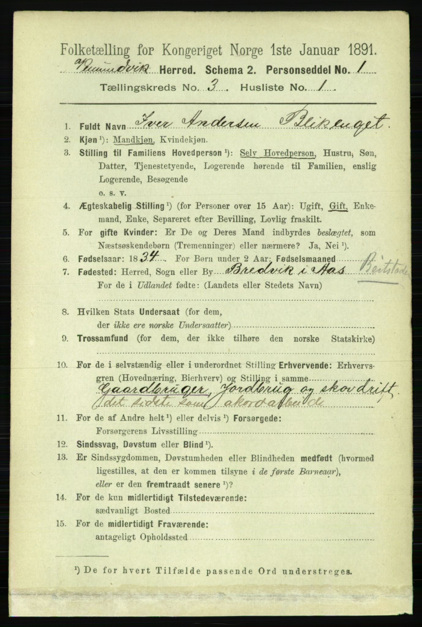 RA, 1891 census for 1745 Vemundvik, 1891, p. 949