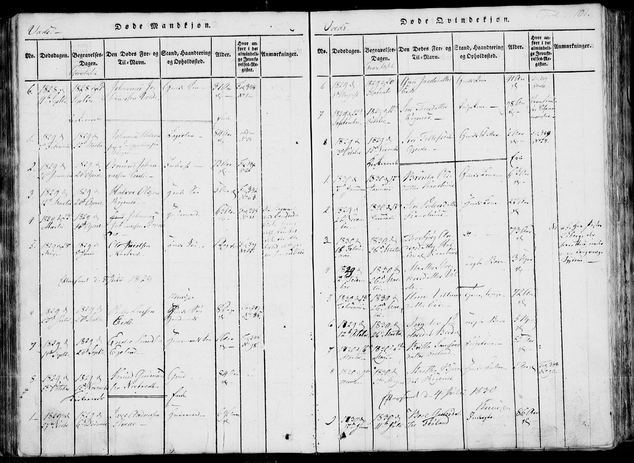 Skjold sokneprestkontor, SAST/A-101847/H/Ha/Haa/L0004: Parish register (official) no. A 4 /2, 1815-1830, p. 101