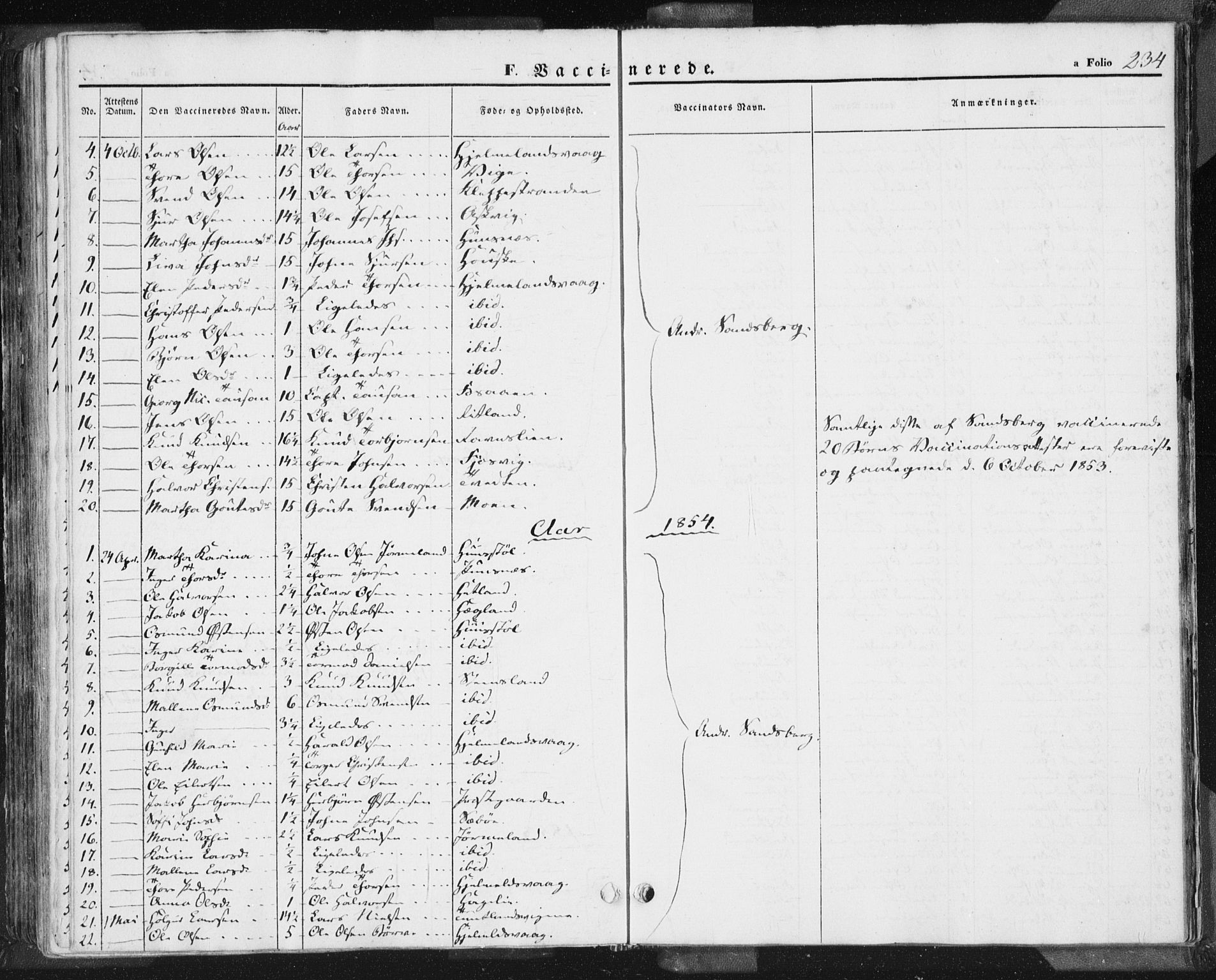 Hjelmeland sokneprestkontor, AV/SAST-A-101843/01/IV/L0009: Parish register (official) no. A 9, 1846-1860, p. 234