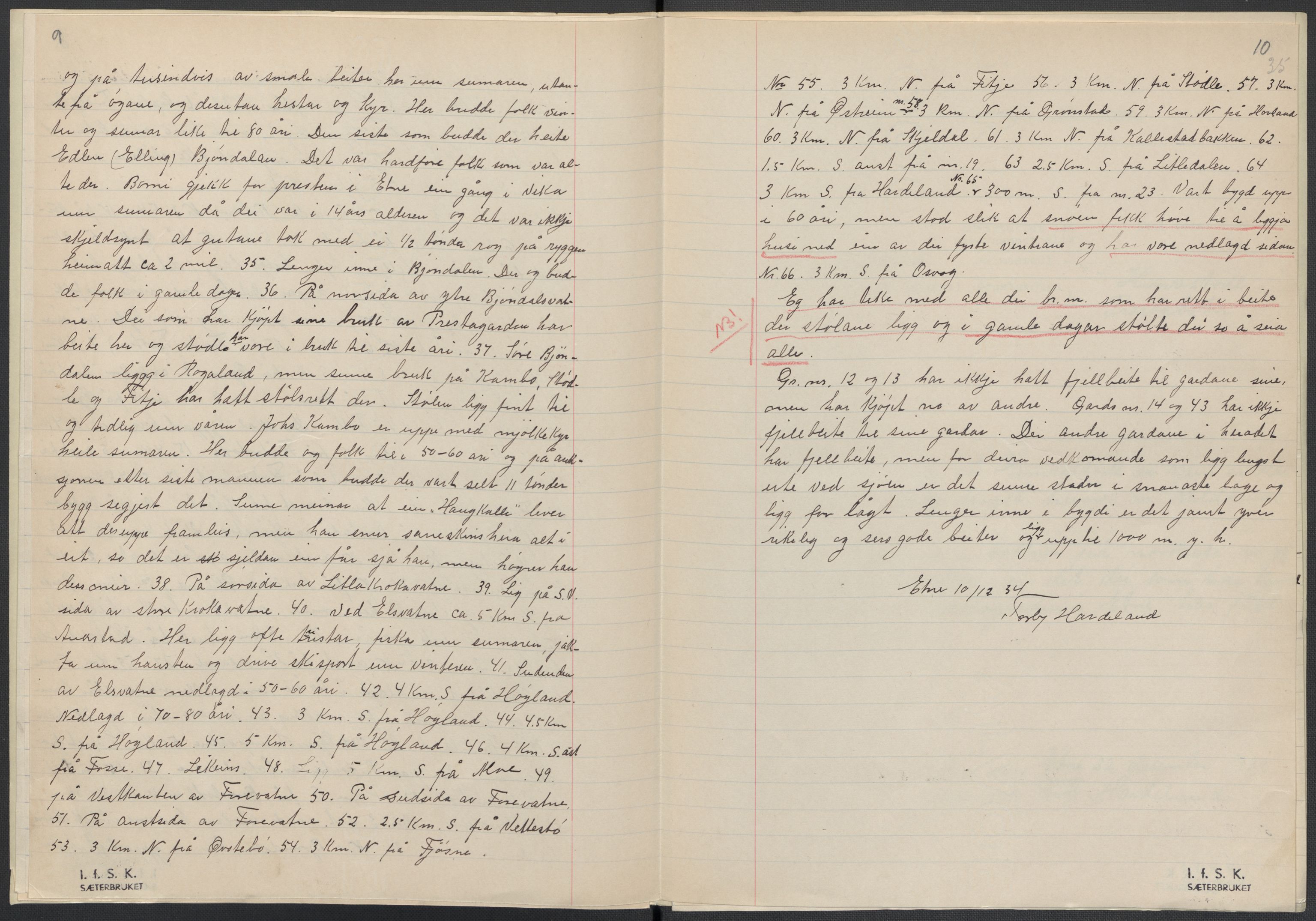 Instituttet for sammenlignende kulturforskning, AV/RA-PA-0424/F/Fc/L0009/0003: Eske B9: / Hordaland (perm XXIV), 1933-1938, p. 35