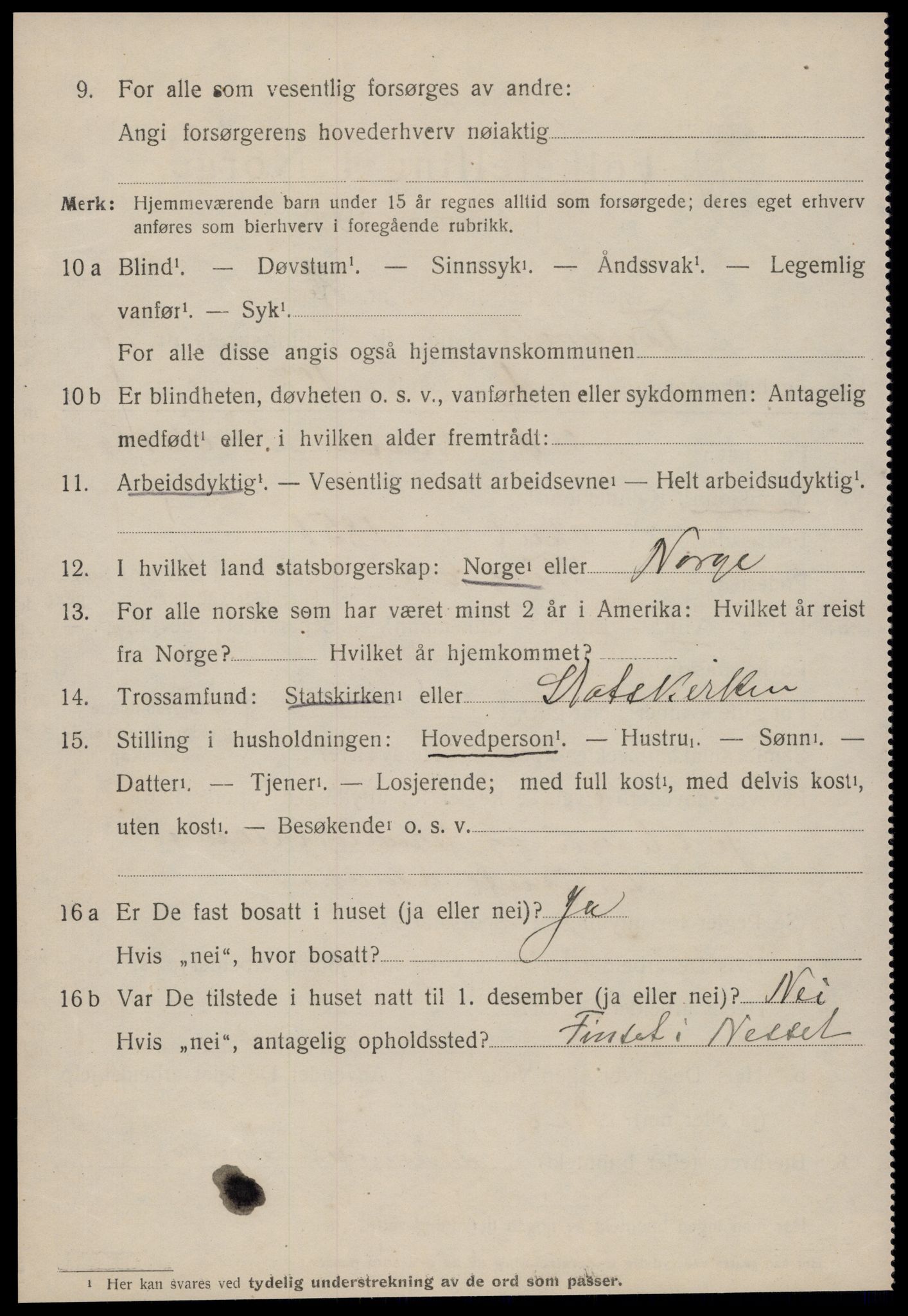 SAT, 1920 census for Tingvoll, 1920, p. 6795