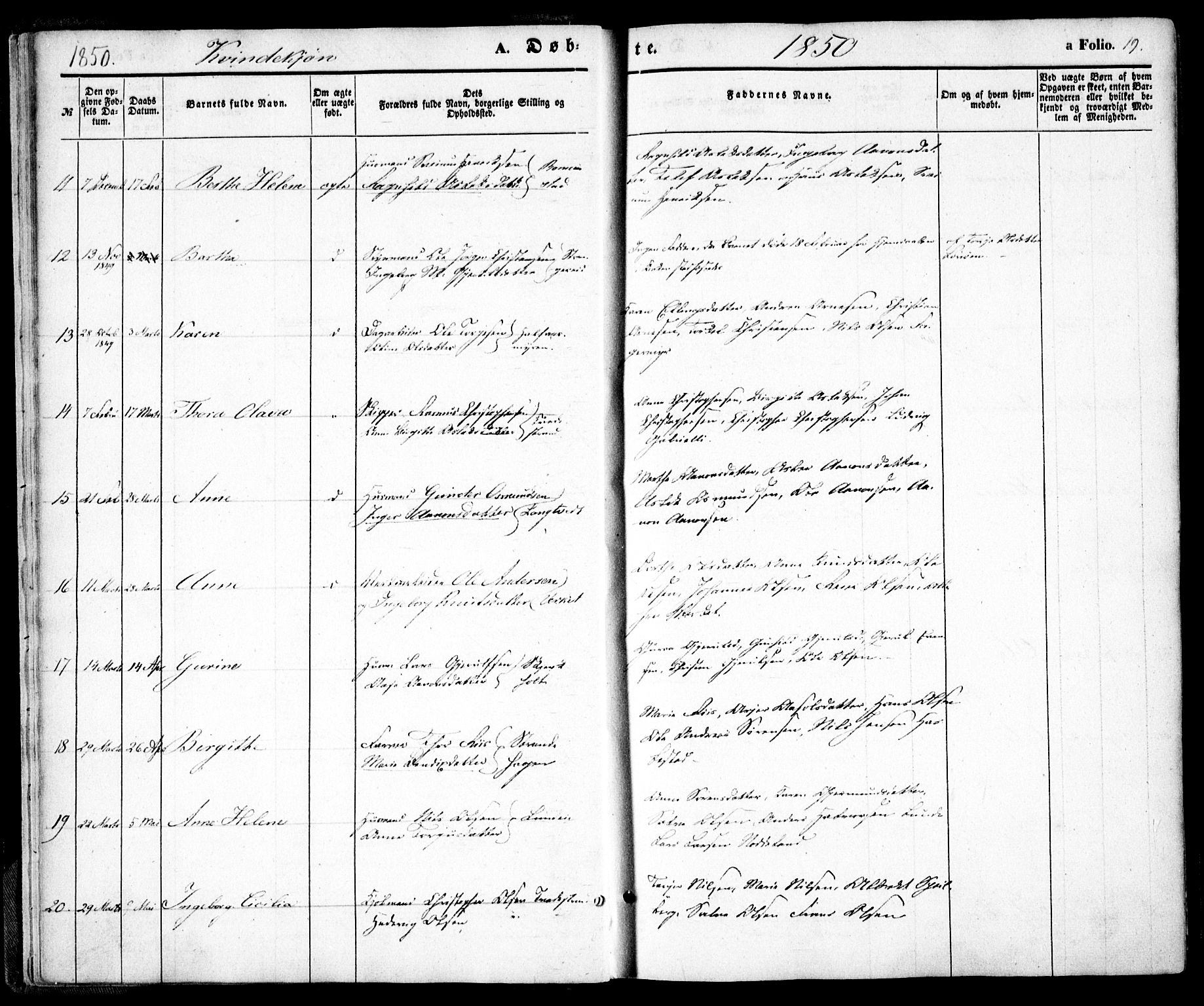 Holt sokneprestkontor, AV/SAK-1111-0021/F/Fa/L0008: Parish register (official) no. A 8, 1849-1860, p. 19