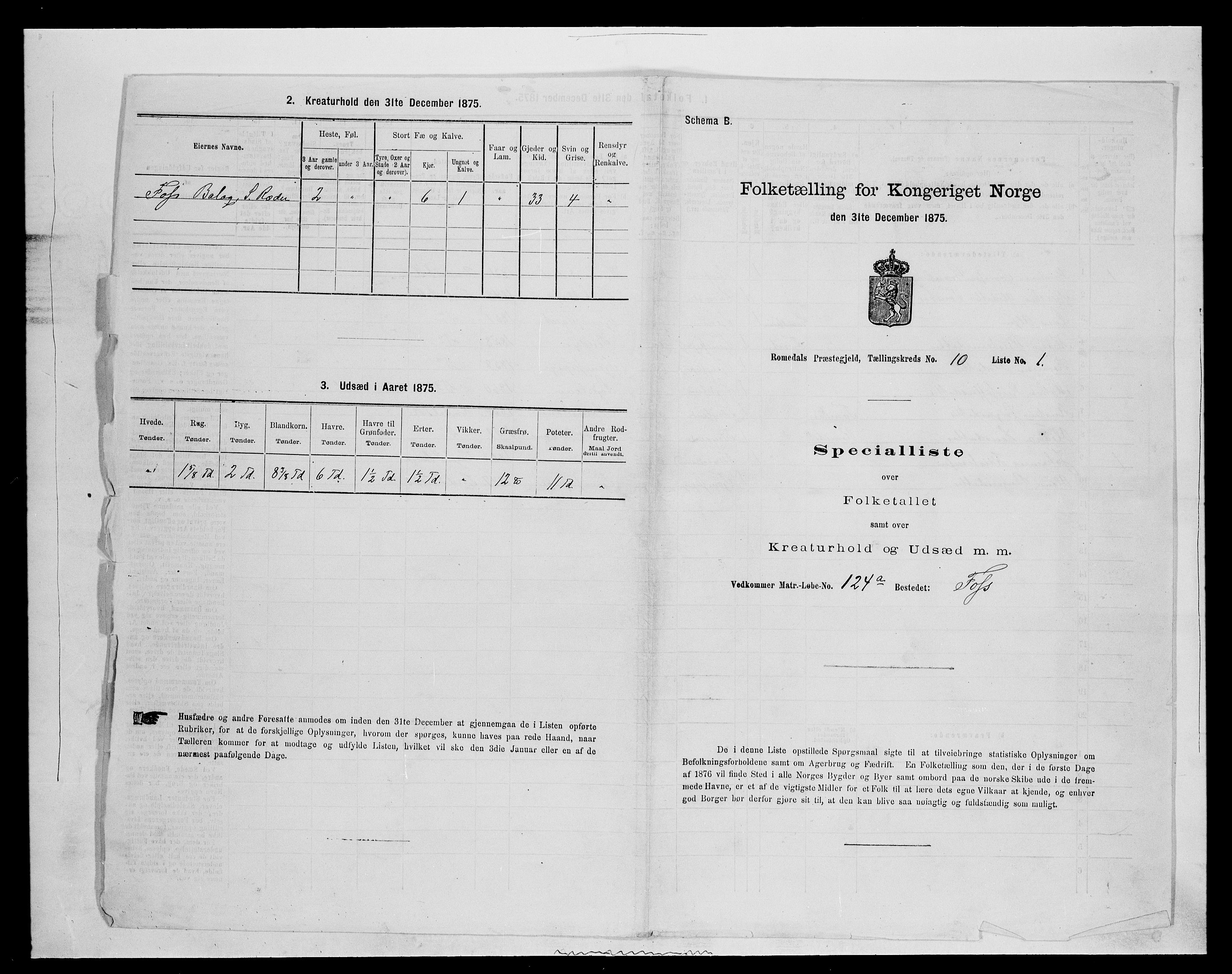 SAH, 1875 census for 0416P Romedal, 1875, p. 1535