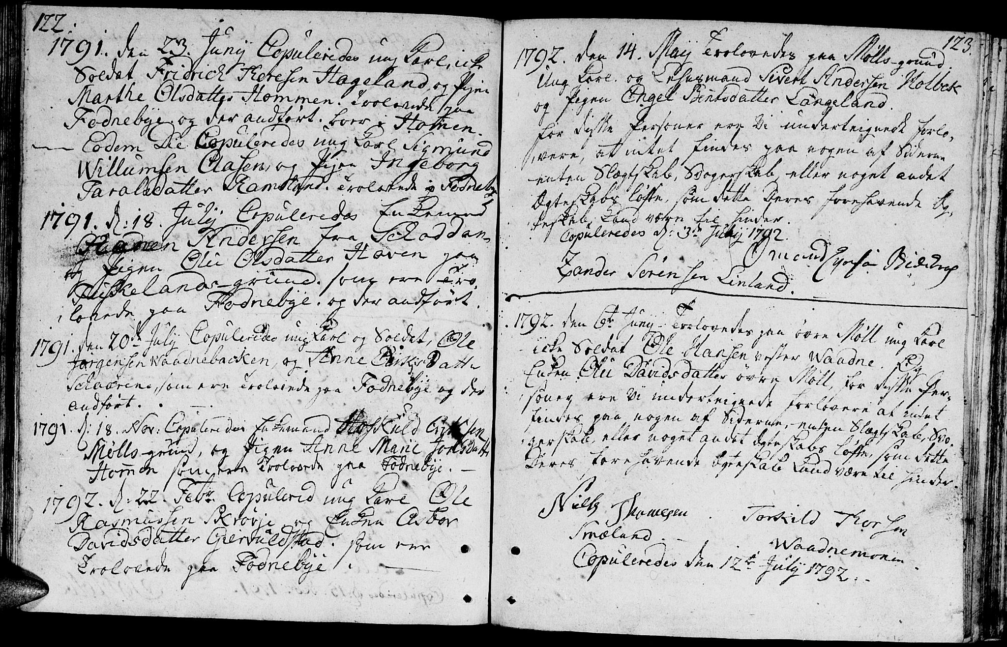 Holum sokneprestkontor, AV/SAK-1111-0022/F/Fa/Faa/L0001: Parish register (official) no. A 1, 1750-1802, p. 122-123