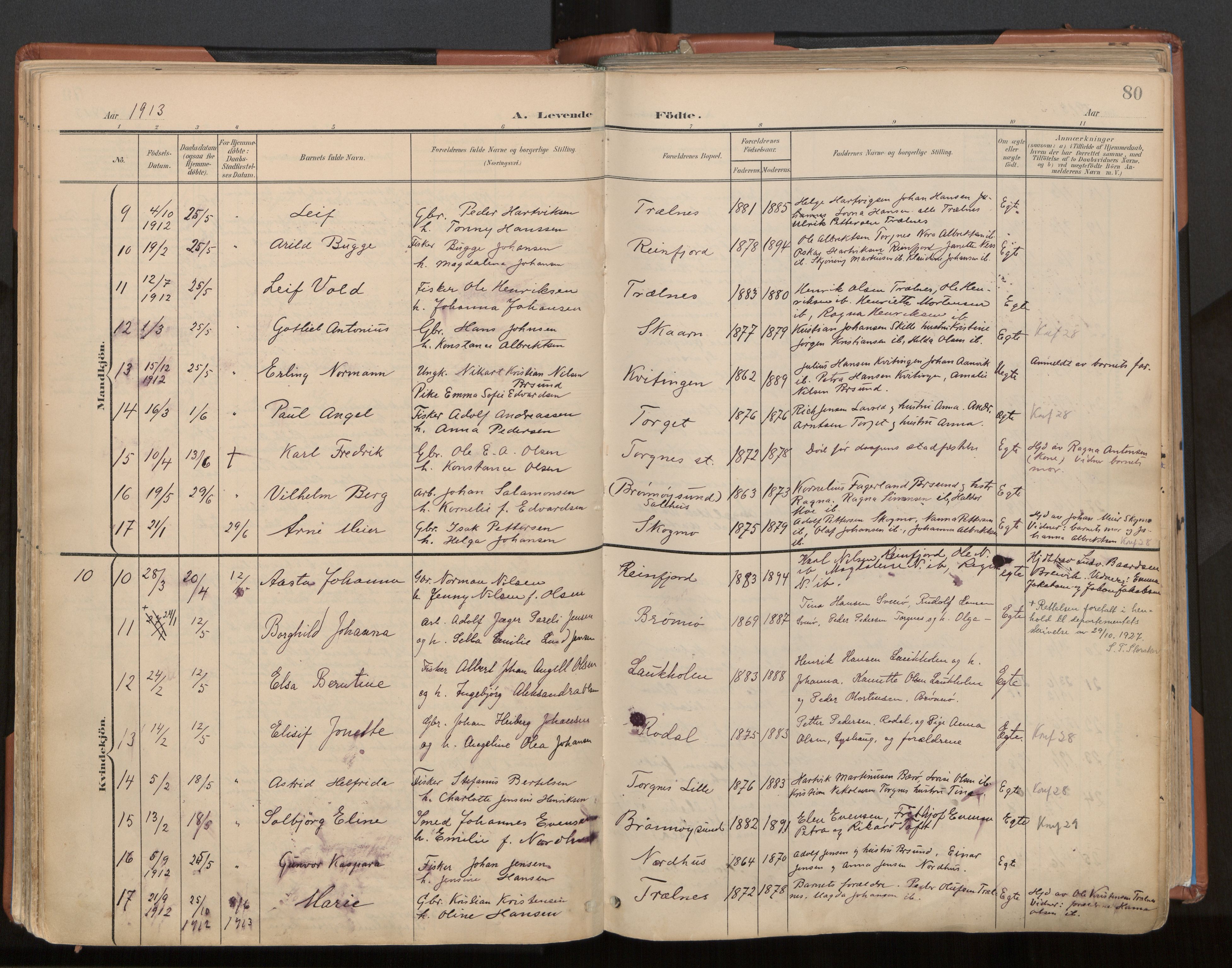 Ministerialprotokoller, klokkerbøker og fødselsregistre - Nordland, SAT/A-1459/813/L0201: Parish register (official) no. 813A11, 1901-1918, p. 80