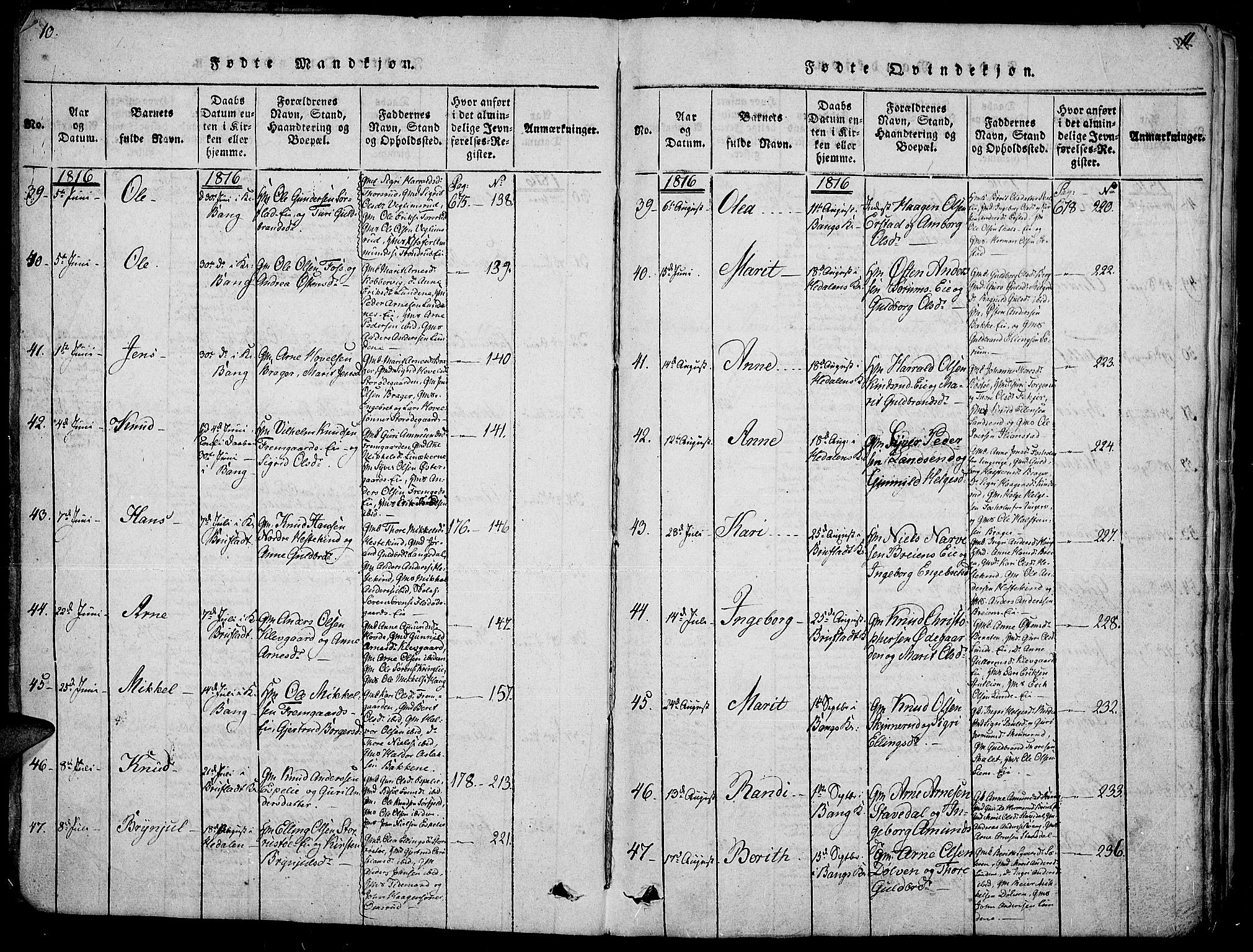 Sør-Aurdal prestekontor, AV/SAH-PREST-128/H/Ha/Haa/L0002: Parish register (official) no. 2, 1815-1840, p. 10-11