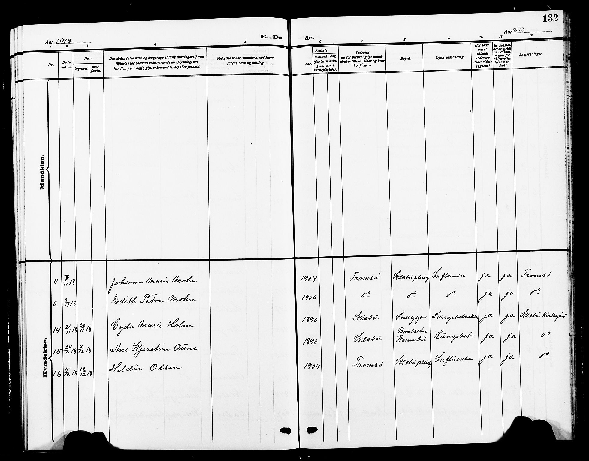 Ministerialprotokoller, klokkerbøker og fødselsregistre - Sør-Trøndelag, AV/SAT-A-1456/618/L0453: Parish register (copy) no. 618C04, 1907-1925, p. 132