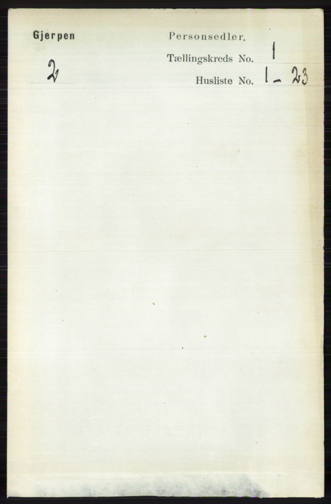 RA, 1891 census for 0812 Gjerpen, 1891, p. 105