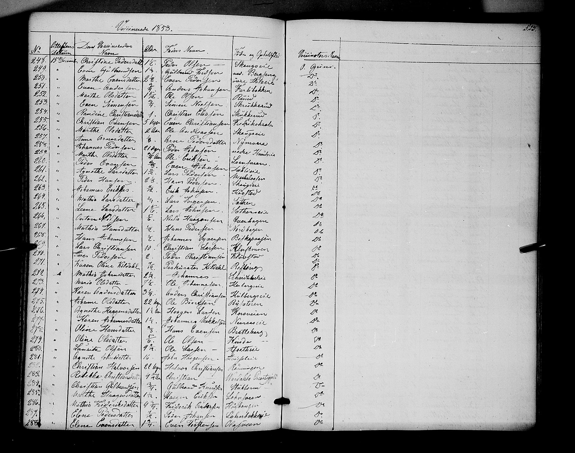 Ringsaker prestekontor, SAH/PREST-014/K/Ka/L0009: Parish register (official) no. 9, 1850-1860, p. 523