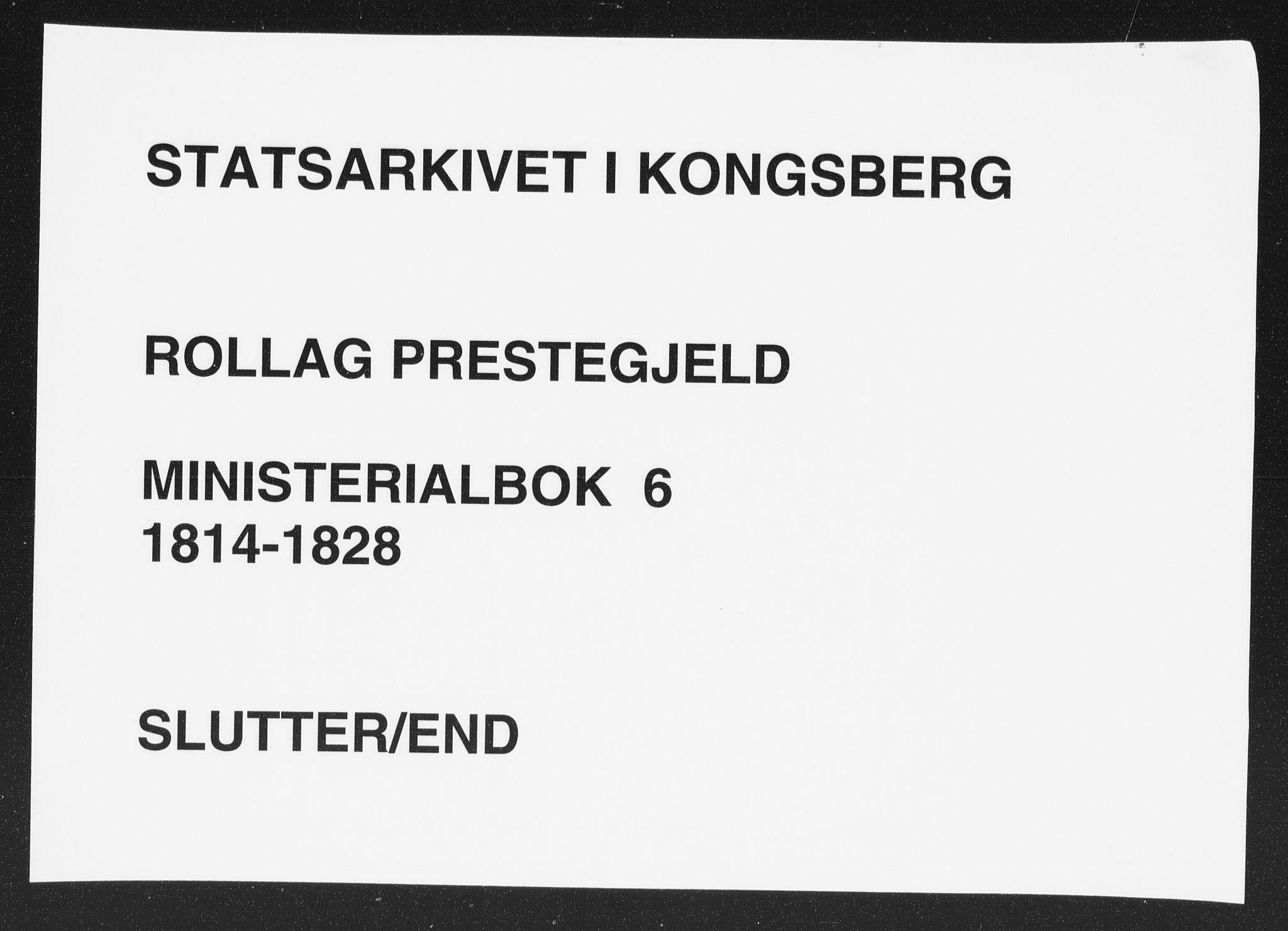 Rollag kirkebøker, SAKO/A-240/F/Fa/L0006: Parish register (official) no. I 6, 1814-1828