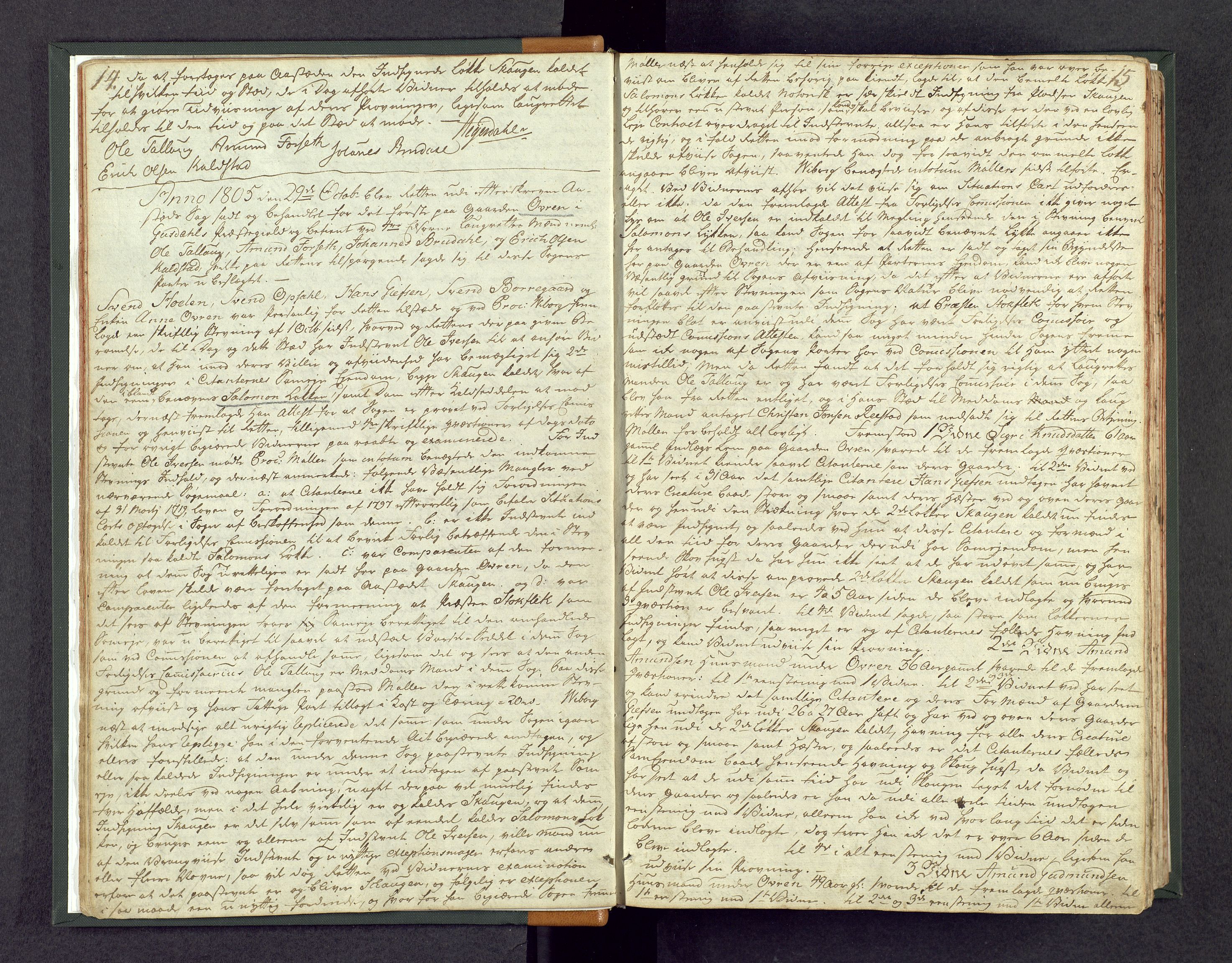 Sør-Gudbrandsdal tingrett, AV/SAH-TING-004/G/Gc/L0003: Ekstrarettsprotokoll, 1805-1813, p. 14-15