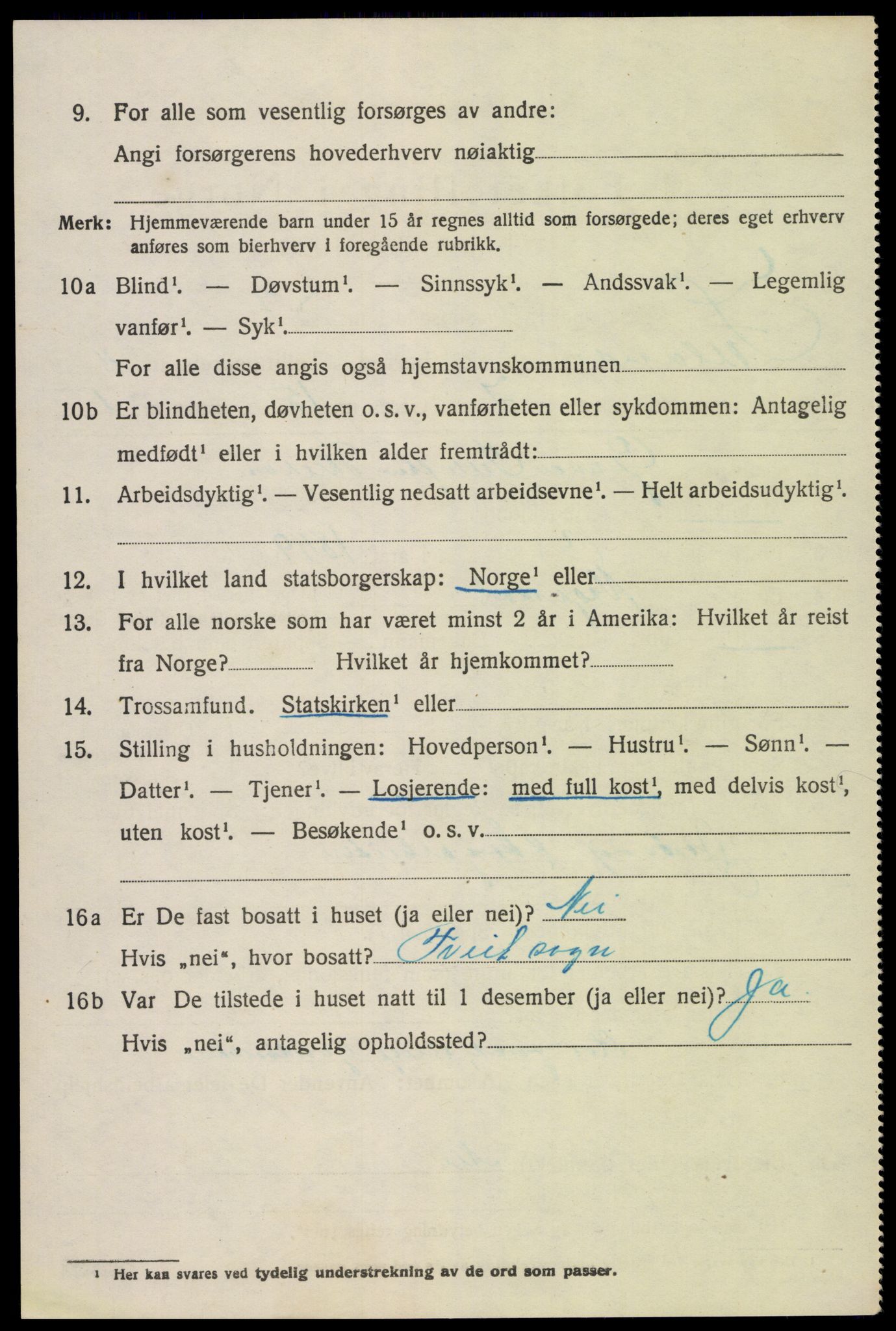 SAK, 1920 census for Iveland, 1920, p. 1398