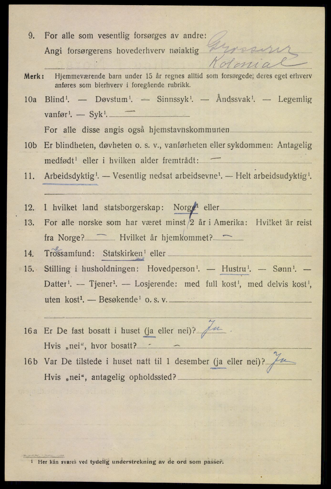 SAKO, 1920 census for Kongsberg, 1920, p. 15873