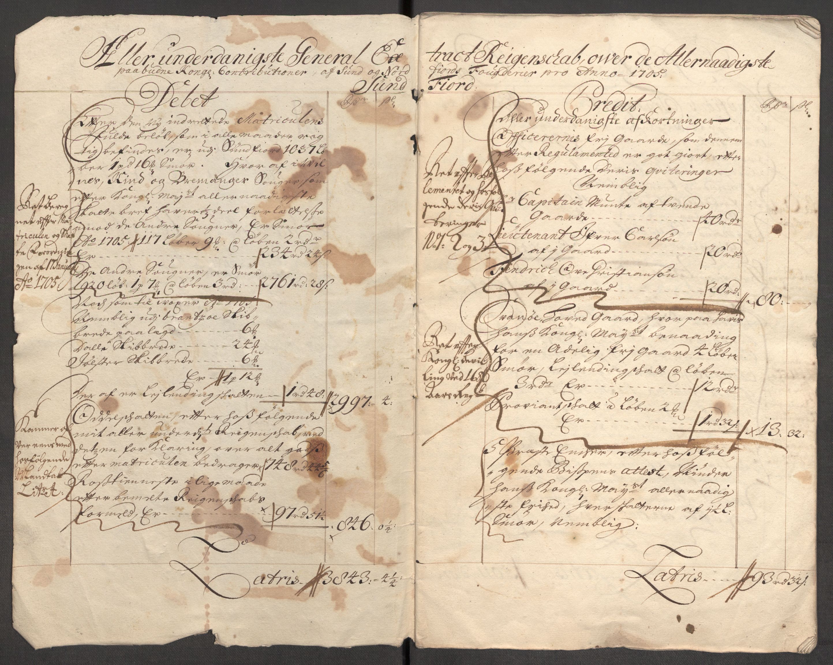 Rentekammeret inntil 1814, Reviderte regnskaper, Fogderegnskap, RA/EA-4092/R53/L3429: Fogderegnskap Sunn- og Nordfjord, 1705, p. 5