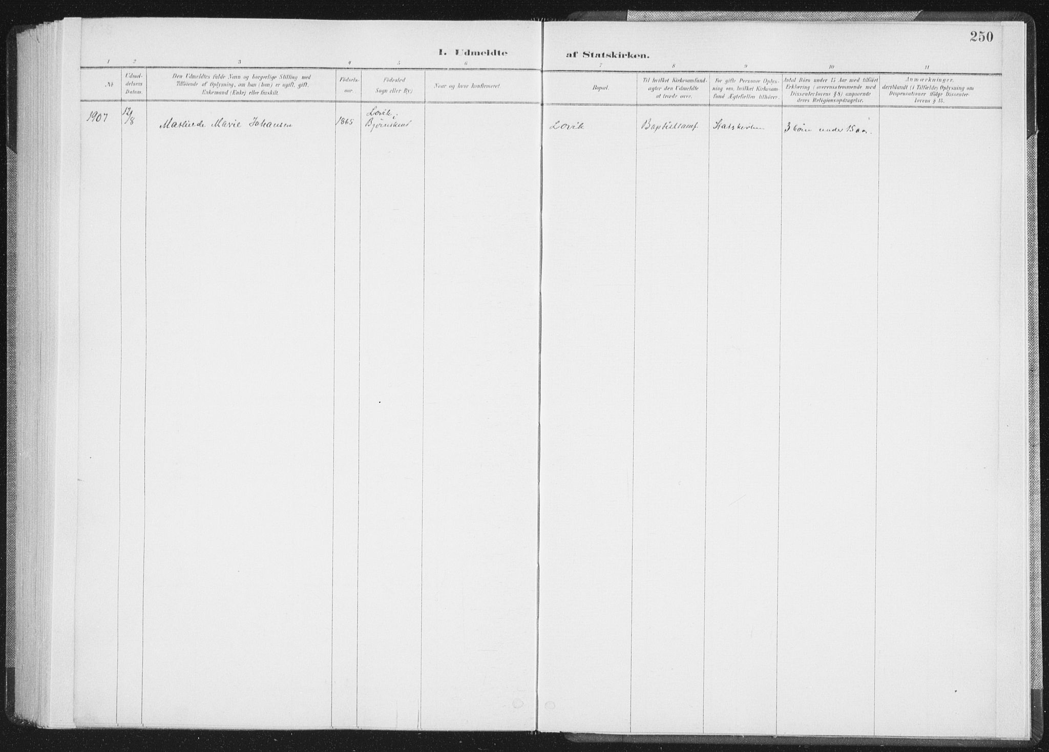 Ministerialprotokoller, klokkerbøker og fødselsregistre - Nordland, SAT/A-1459/898/L1422: Parish register (official) no. 898A02, 1887-1908, p. 250