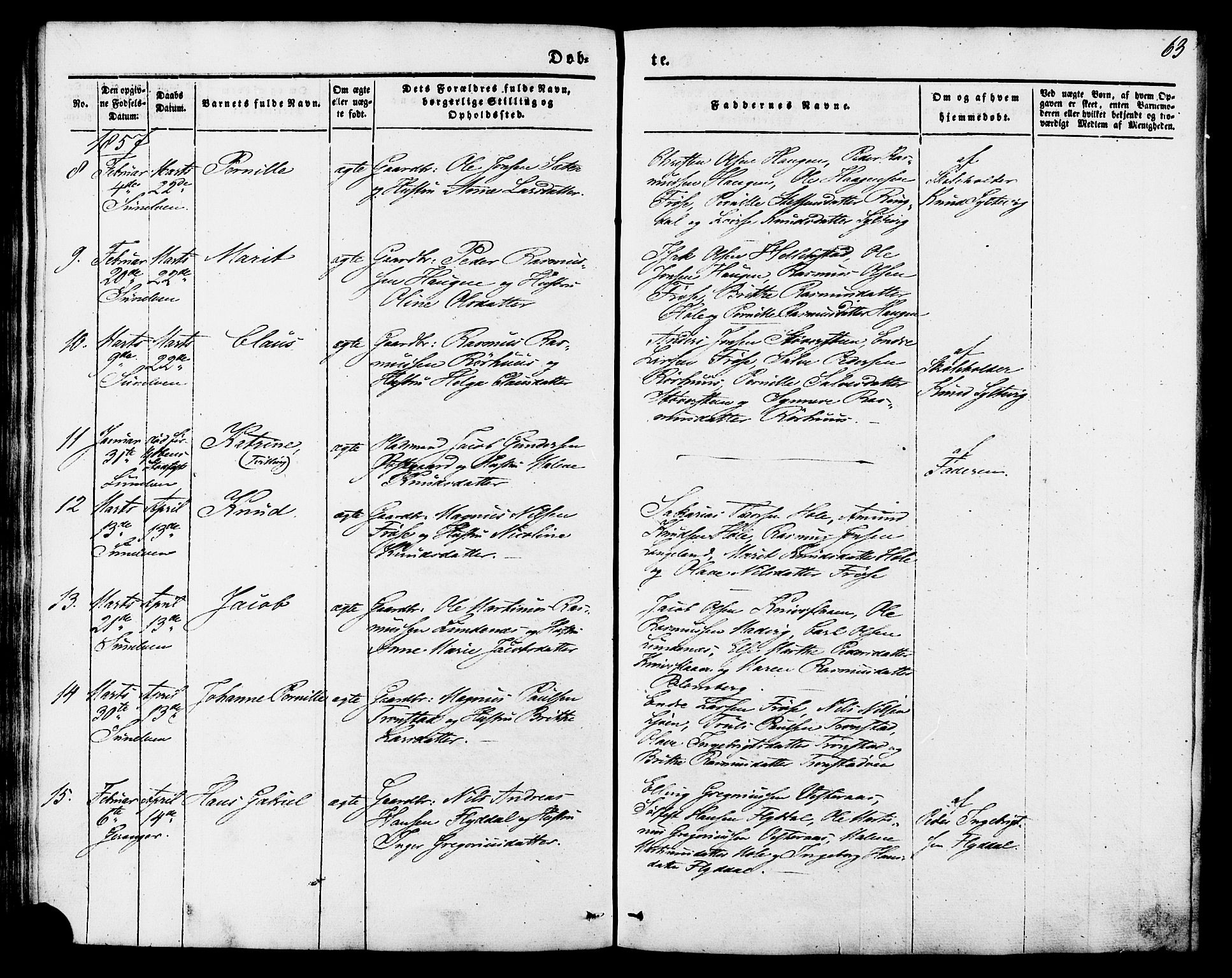 Ministerialprotokoller, klokkerbøker og fødselsregistre - Møre og Romsdal, SAT/A-1454/517/L0222: Parish register (official) no. 517A02, 1846-1862, p. 63