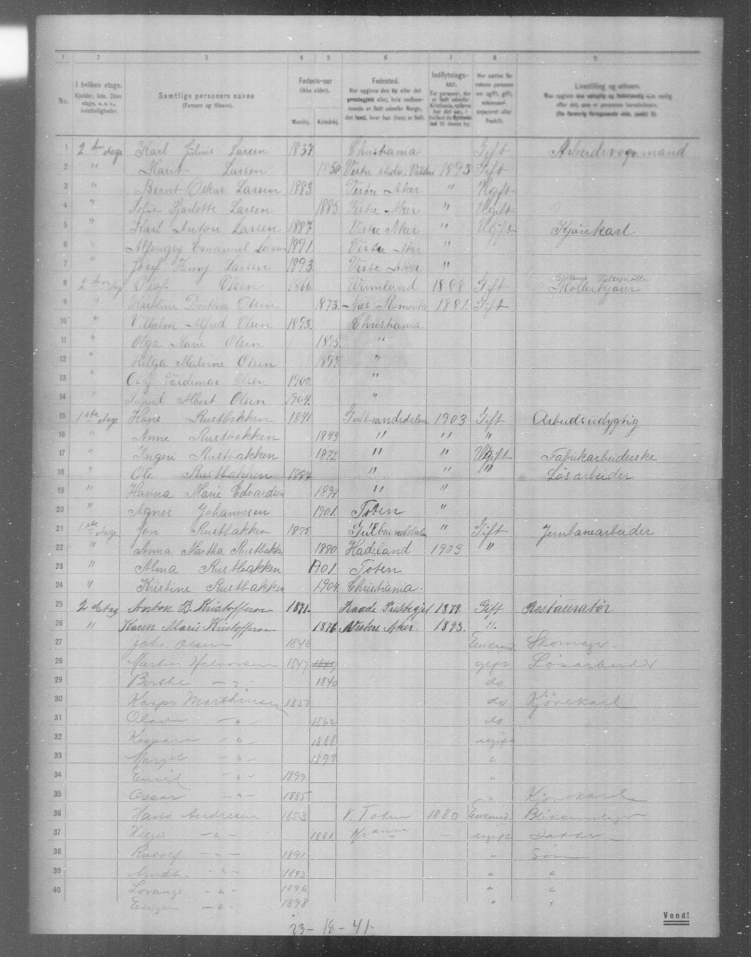 OBA, Municipal Census 1904 for Kristiania, 1904, p. 13573