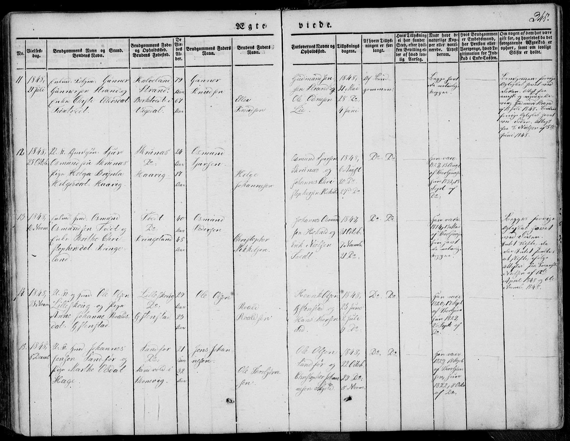Skjold sokneprestkontor, SAST/A-101847/H/Ha/Haa/L0006: Parish register (official) no. A 6.1, 1835-1858, p. 345
