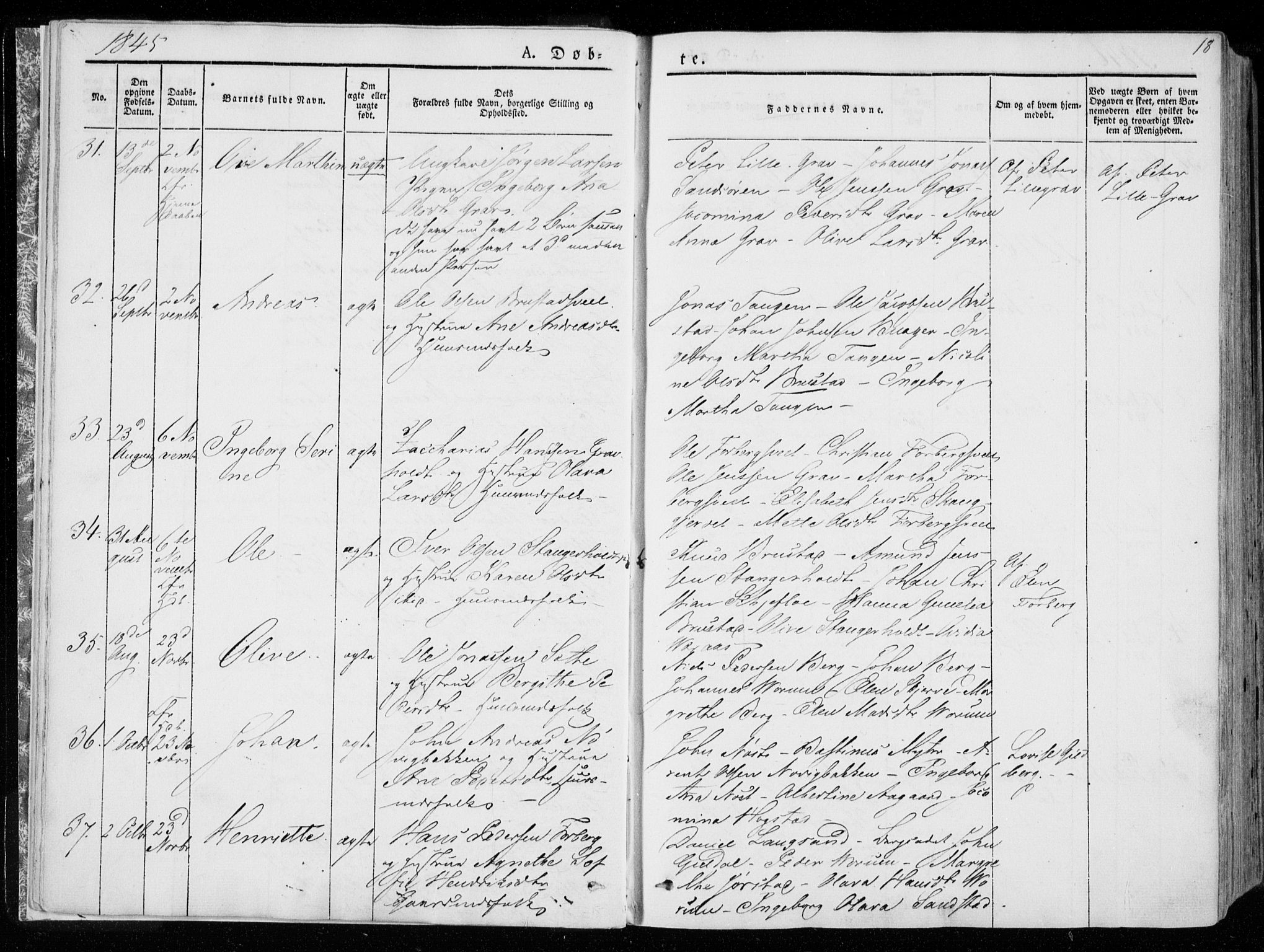 Ministerialprotokoller, klokkerbøker og fødselsregistre - Nord-Trøndelag, SAT/A-1458/722/L0218: Parish register (official) no. 722A05, 1843-1868, p. 18