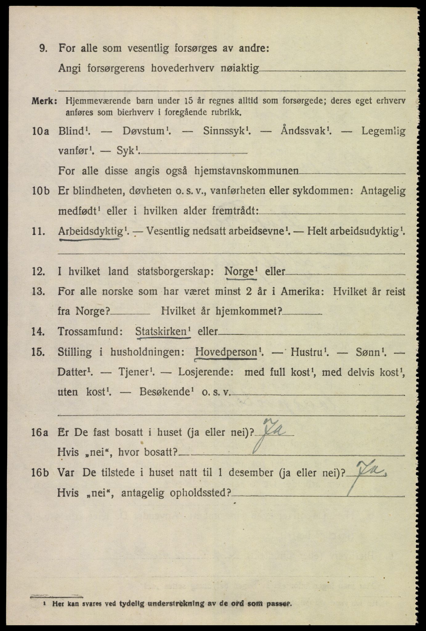 SAK, 1920 census for Sør-Audnedal, 1920, p. 6638