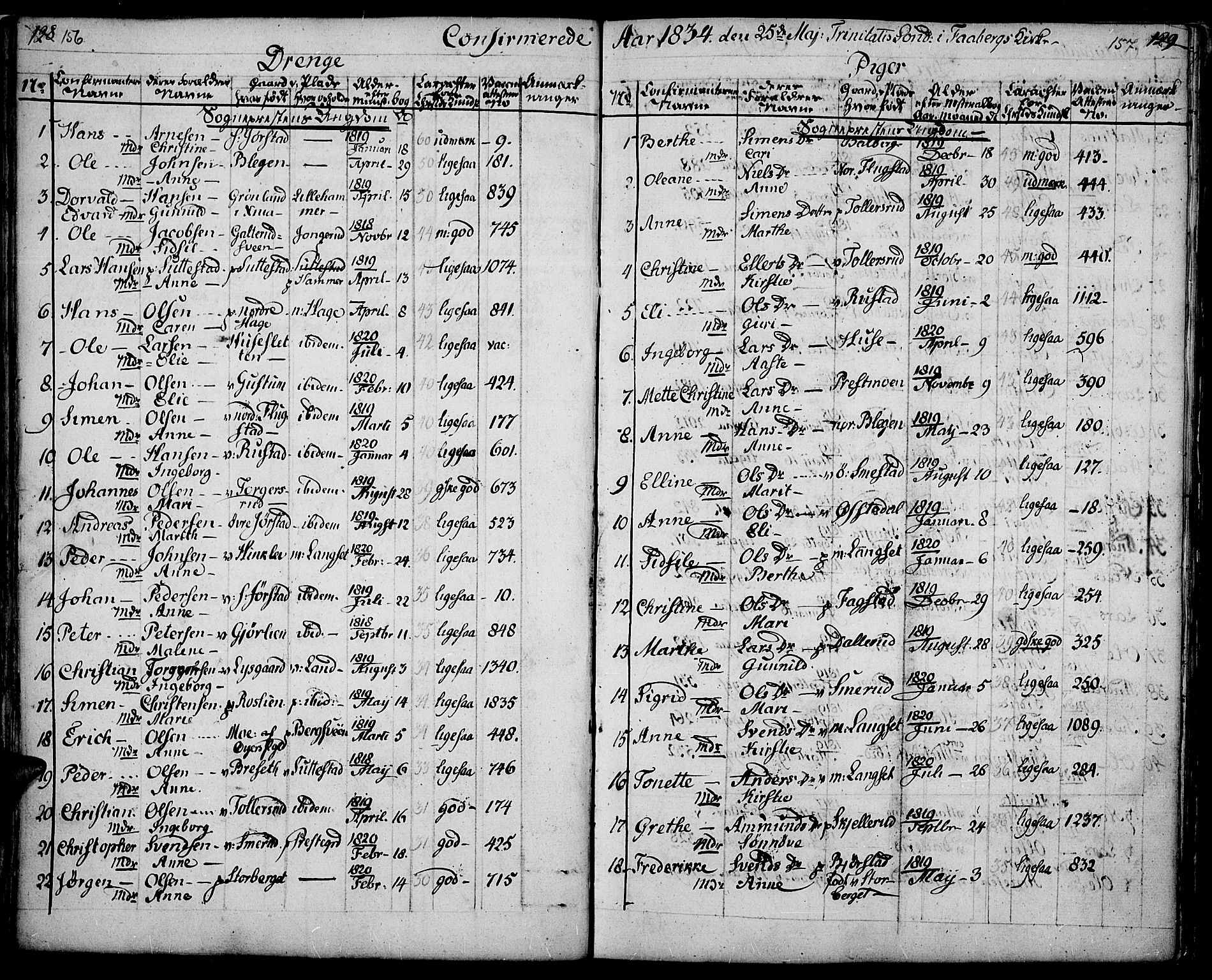 Fåberg prestekontor, SAH/PREST-086/H/Ha/Haa/L0004: Parish register (official) no. 4, 1833-1837, p. 156-157