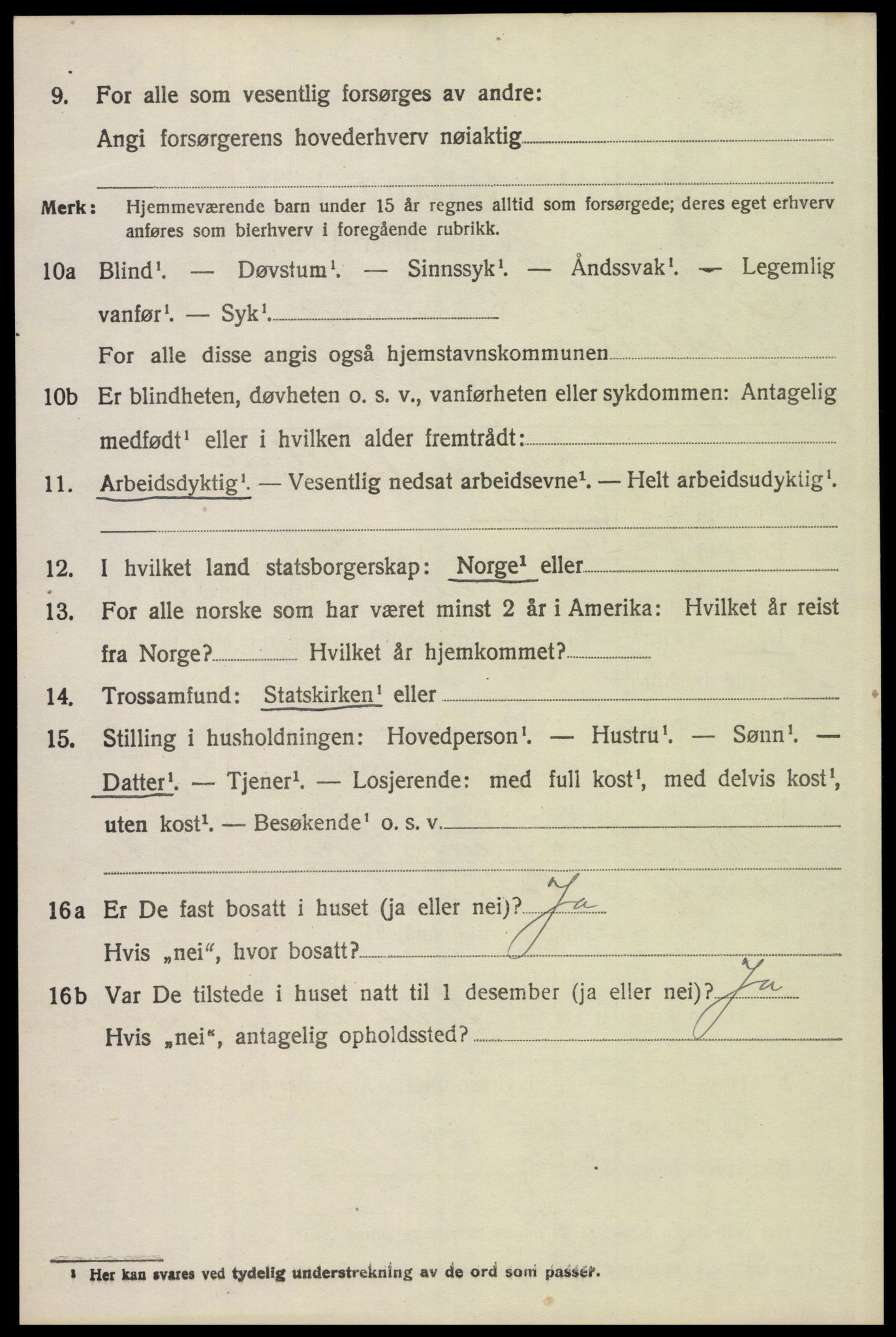 SAH, 1920 census for Elverum, 1920, p. 7819