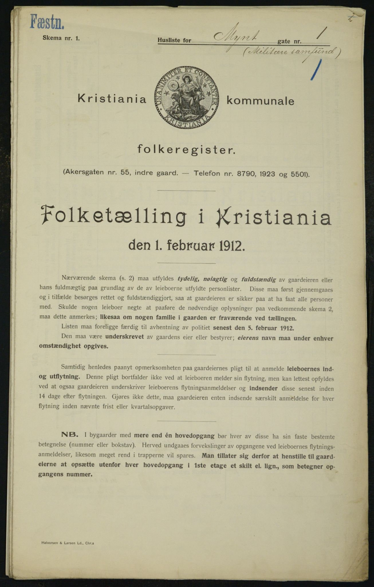 OBA, Municipal Census 1912 for Kristiania, 1912, p. 68848
