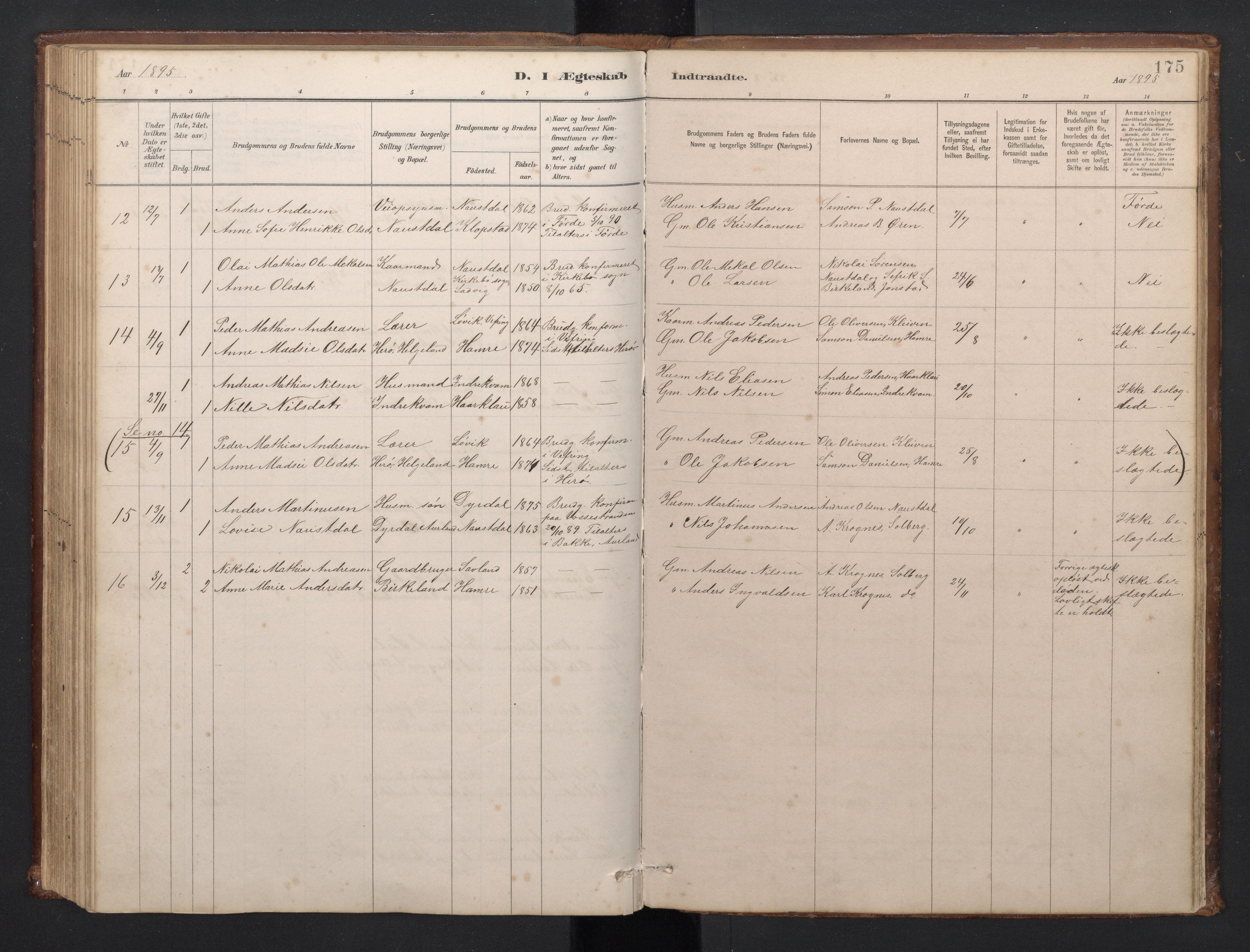 Førde sokneprestembete, AV/SAB-A-79901/H/Hab/Habd/L0003: Parish register (copy) no. D 3, 1881-1897, p. 174b-175a