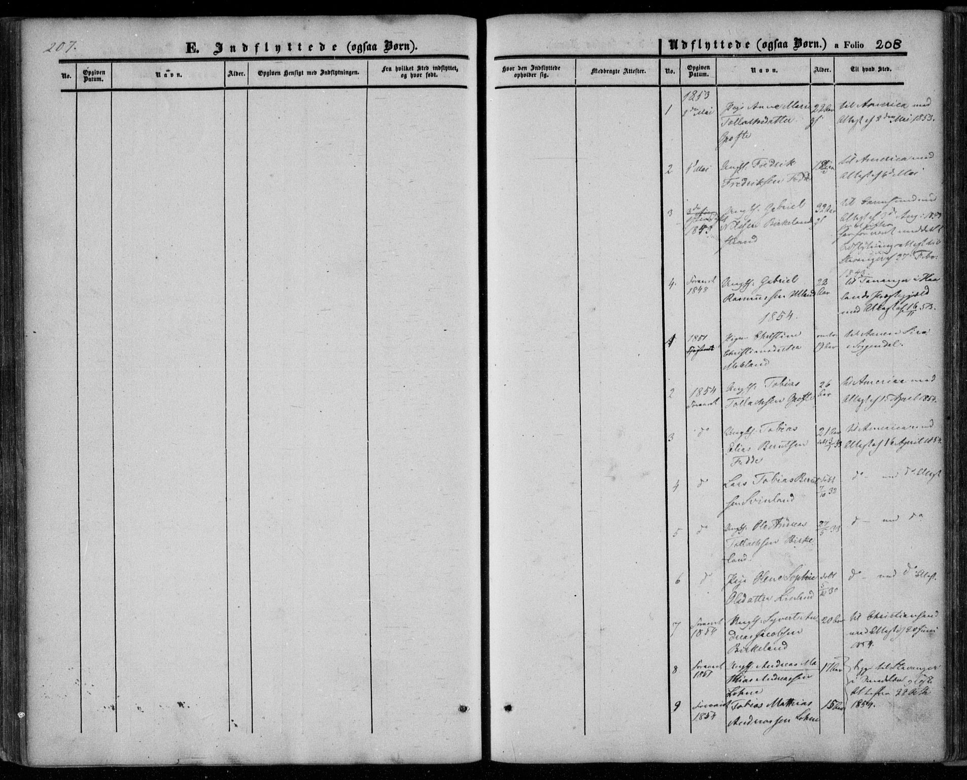 Kvinesdal sokneprestkontor, AV/SAK-1111-0026/F/Fa/Faa/L0002: Parish register (official) no. A 2, 1850-1876, p. 208