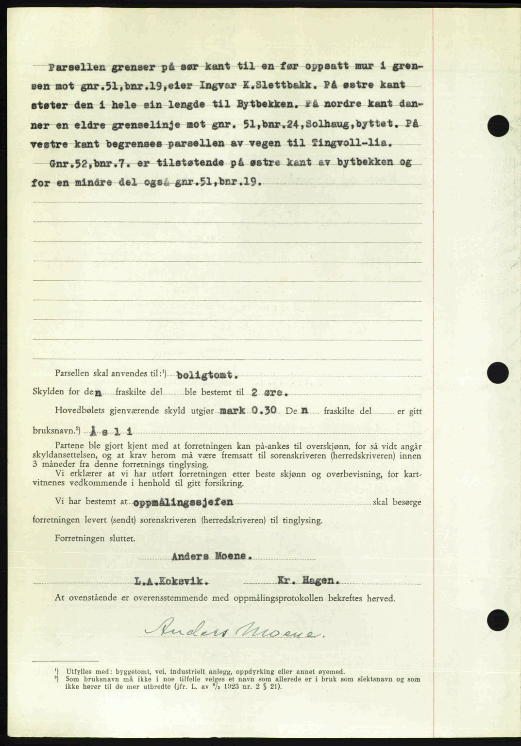 Nordmøre sorenskriveri, AV/SAT-A-4132/1/2/2Ca: Mortgage book no. A110, 1948-1949, Diary no: : 316/1949