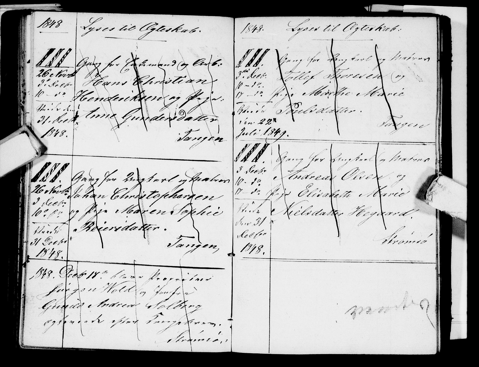 Strømsø kirkebøker, AV/SAKO-A-246/H/Ha/L0001: Banns register no. 1, 1836-1850