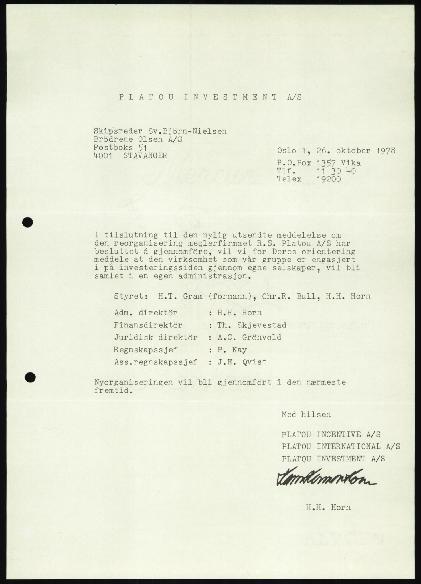 Pa 1503 - Stavanger Drilling AS, AV/SAST-A-101906/D/L0007: Korrespondanse og saksdokumenter, 1974-1981, p. 1365