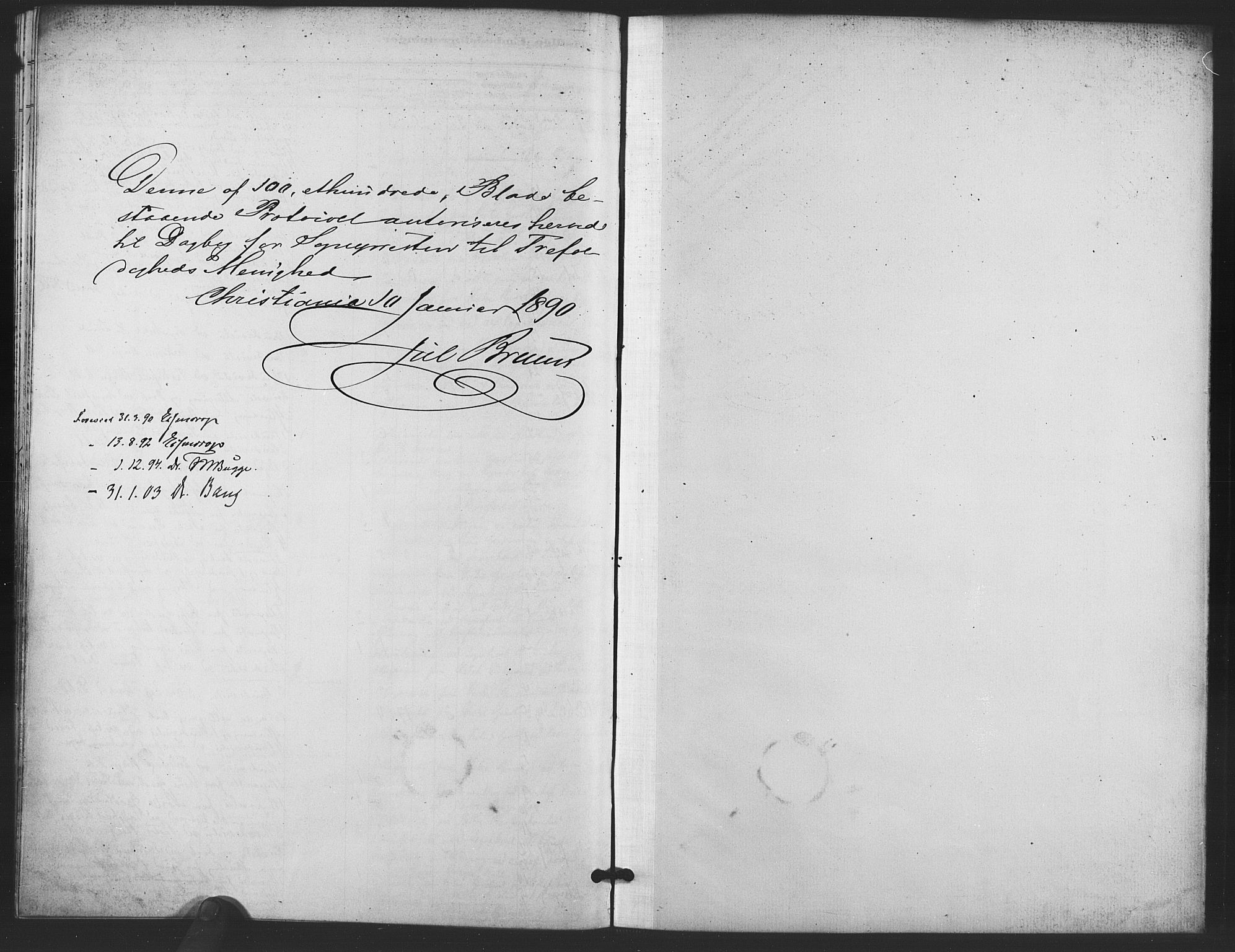 Trefoldighet prestekontor Kirkebøker, AV/SAO-A-10882/I/Ia/L0005: Diary records no. 5, 1890-1905