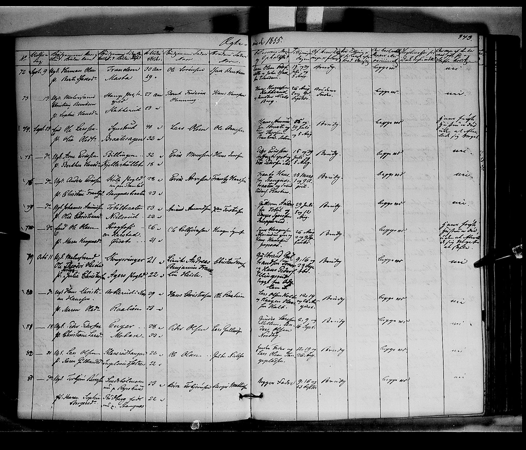 Vinger prestekontor, AV/SAH-PREST-024/H/Ha/Haa/L0010: Parish register (official) no. 10, 1855-1861, p. 343