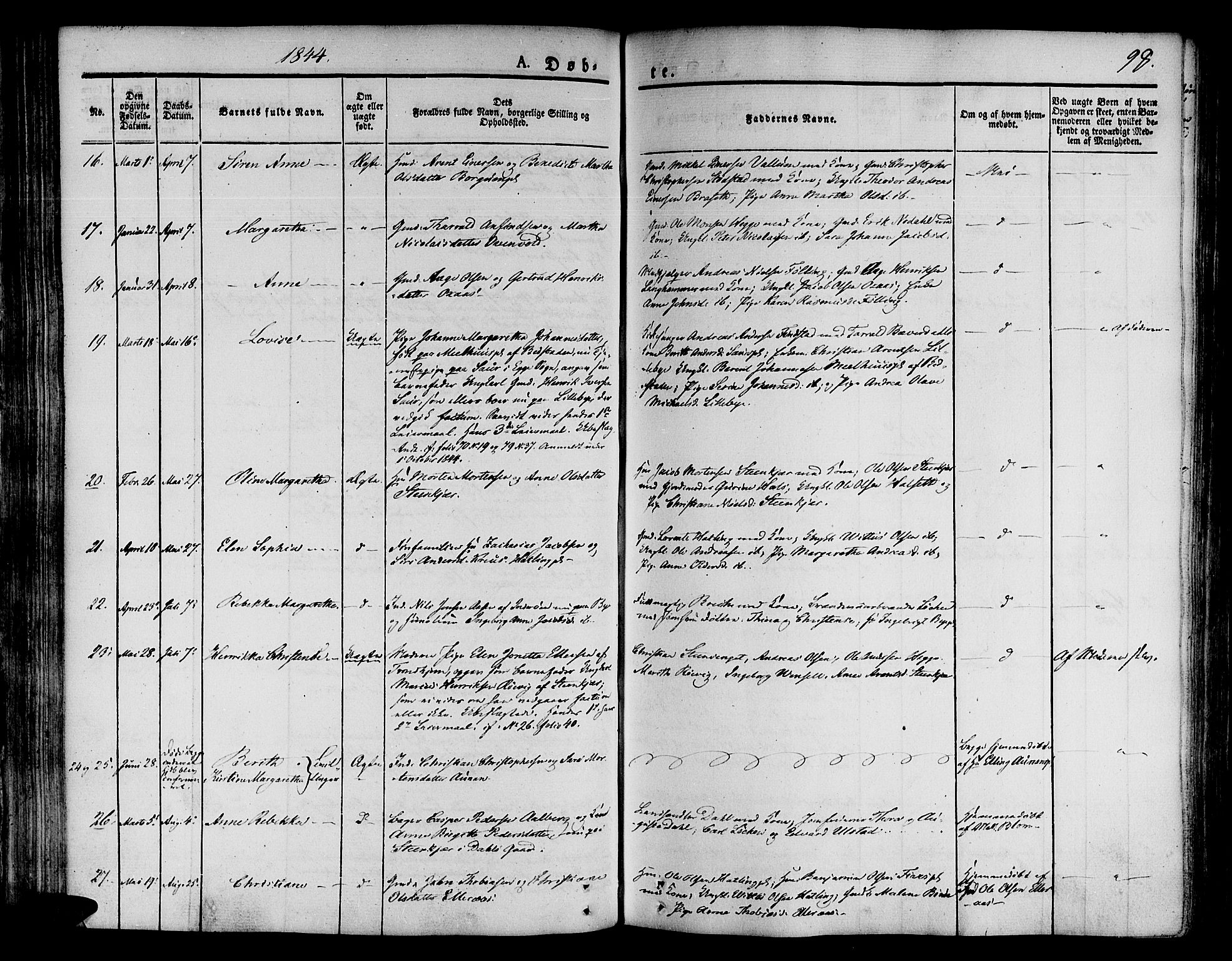 Ministerialprotokoller, klokkerbøker og fødselsregistre - Nord-Trøndelag, AV/SAT-A-1458/746/L0445: Parish register (official) no. 746A04, 1826-1846, p. 98