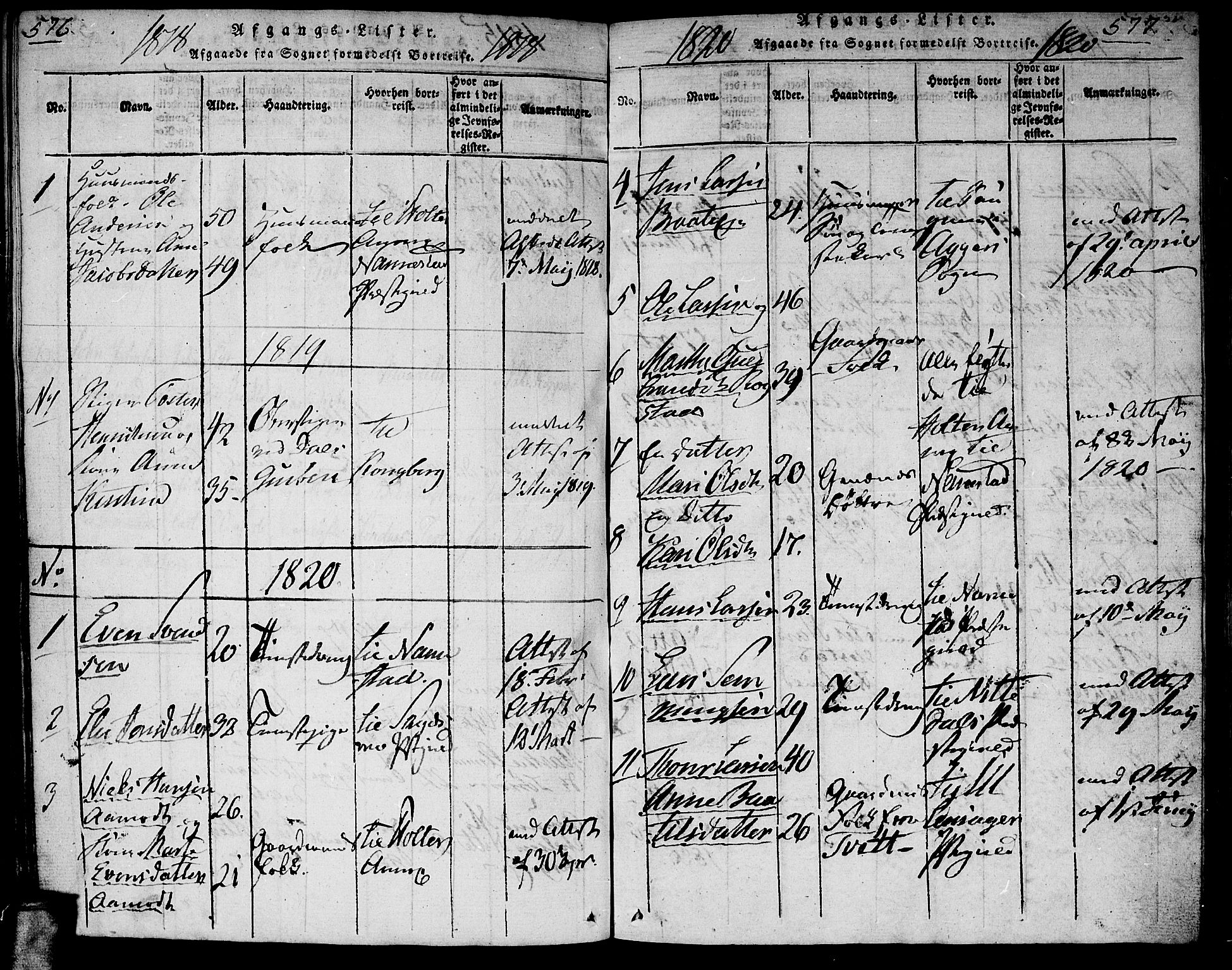 Gjerdrum prestekontor Kirkebøker, AV/SAO-A-10412b/G/Ga/L0001: Parish register (copy) no. I 1, 1816-1837, p. 576-577