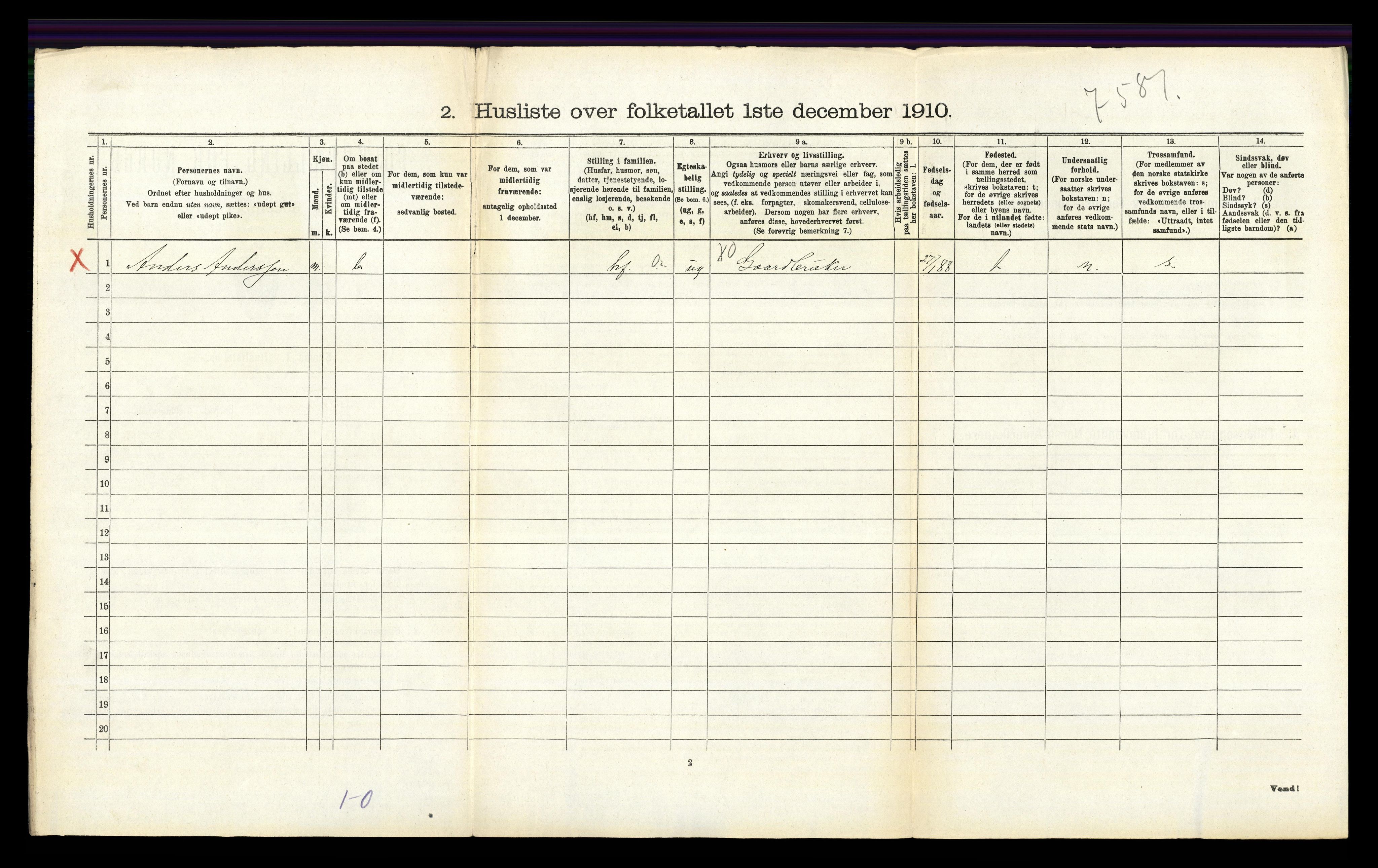 RA, 1910 census for Tynset, 1910, p. 718