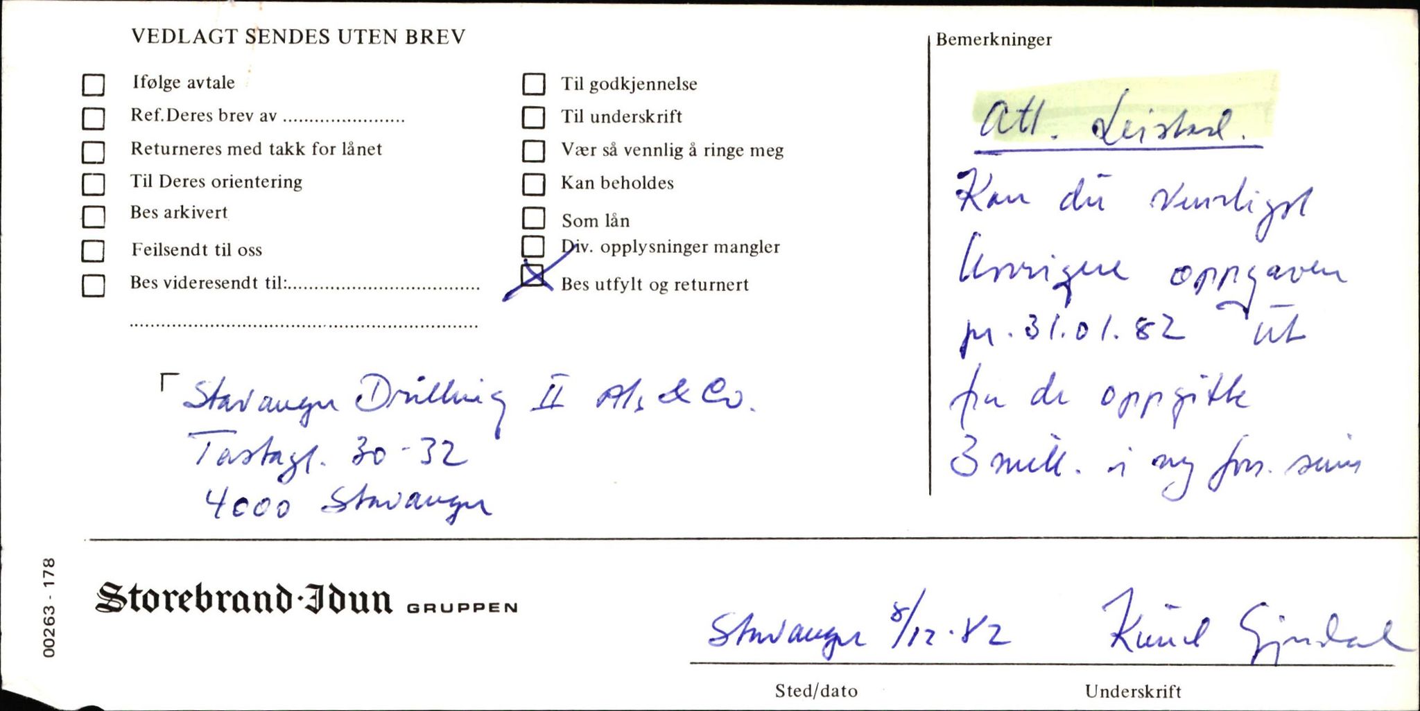 Pa 1503 - Stavanger Drilling AS, AV/SAST-A-101906/2/E/Ea/Eaa/L0004: Sak  og korrespondanse, 1980-1985