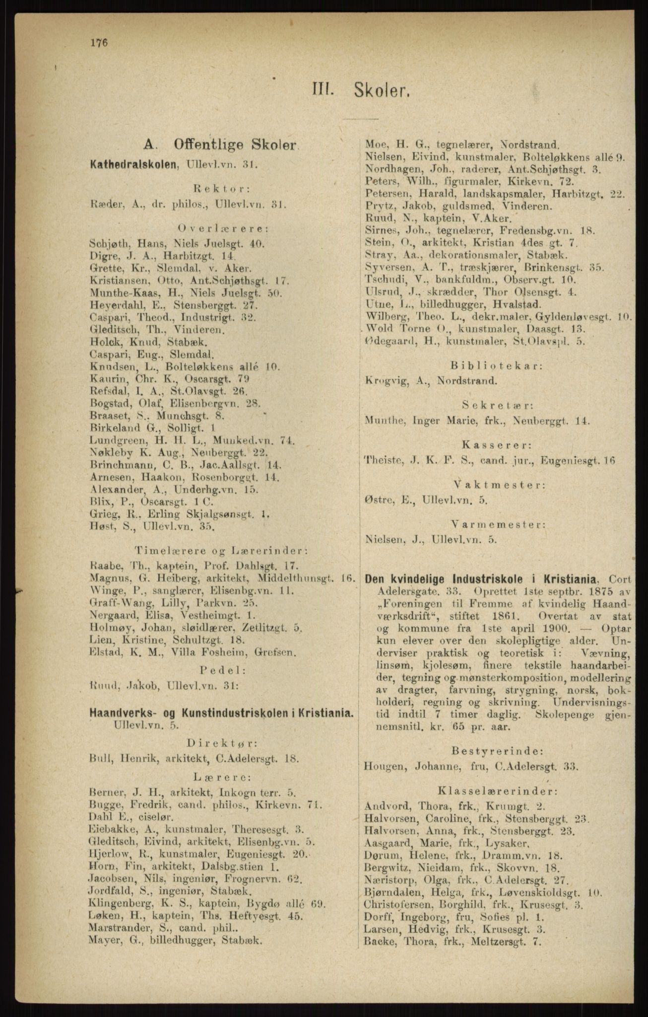 Kristiania/Oslo adressebok, PUBL/-, 1916, p. 176