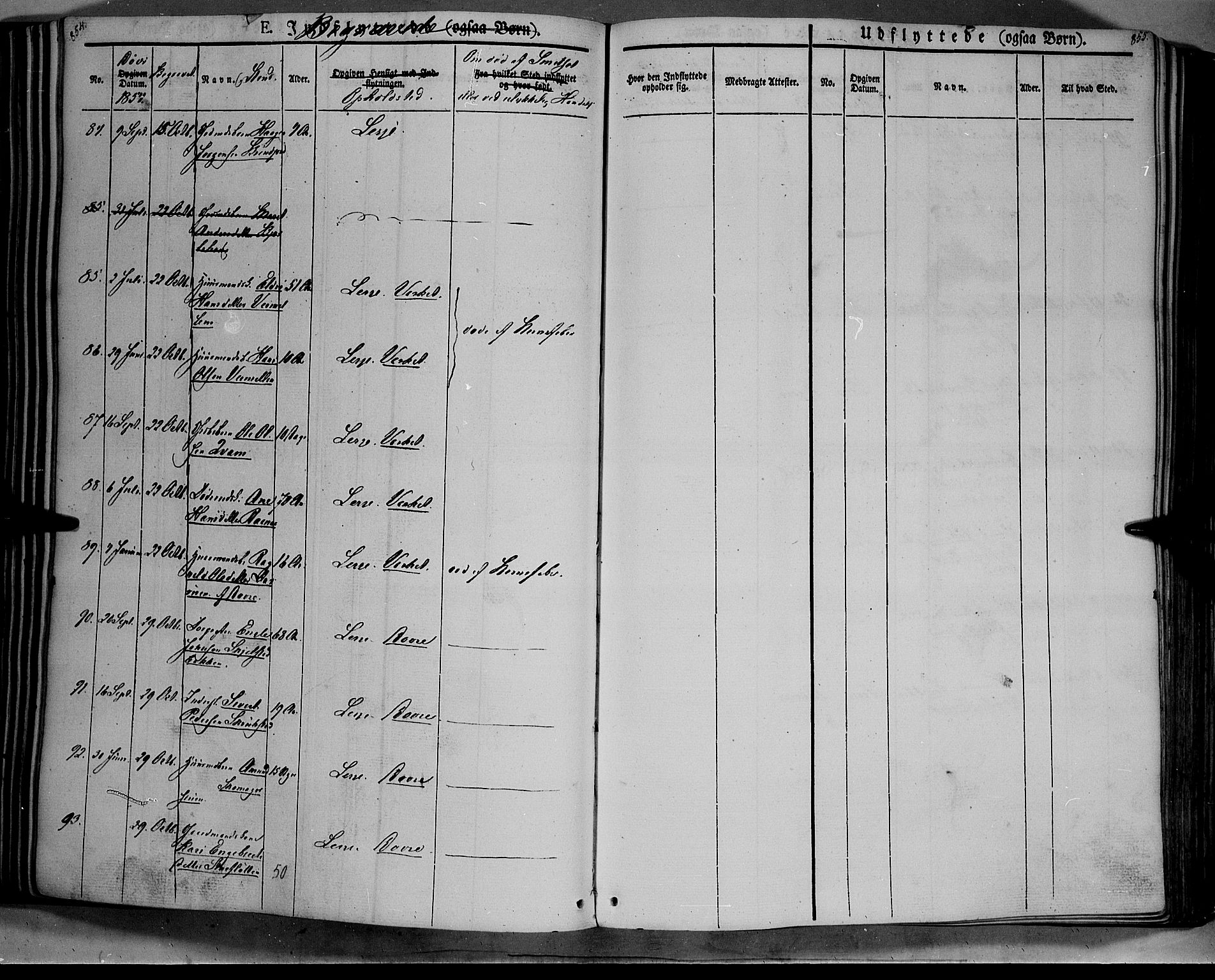 Lesja prestekontor, SAH/PREST-068/H/Ha/Haa/L0006: Parish register (official) no. 6B, 1843-1854, p. 854-855