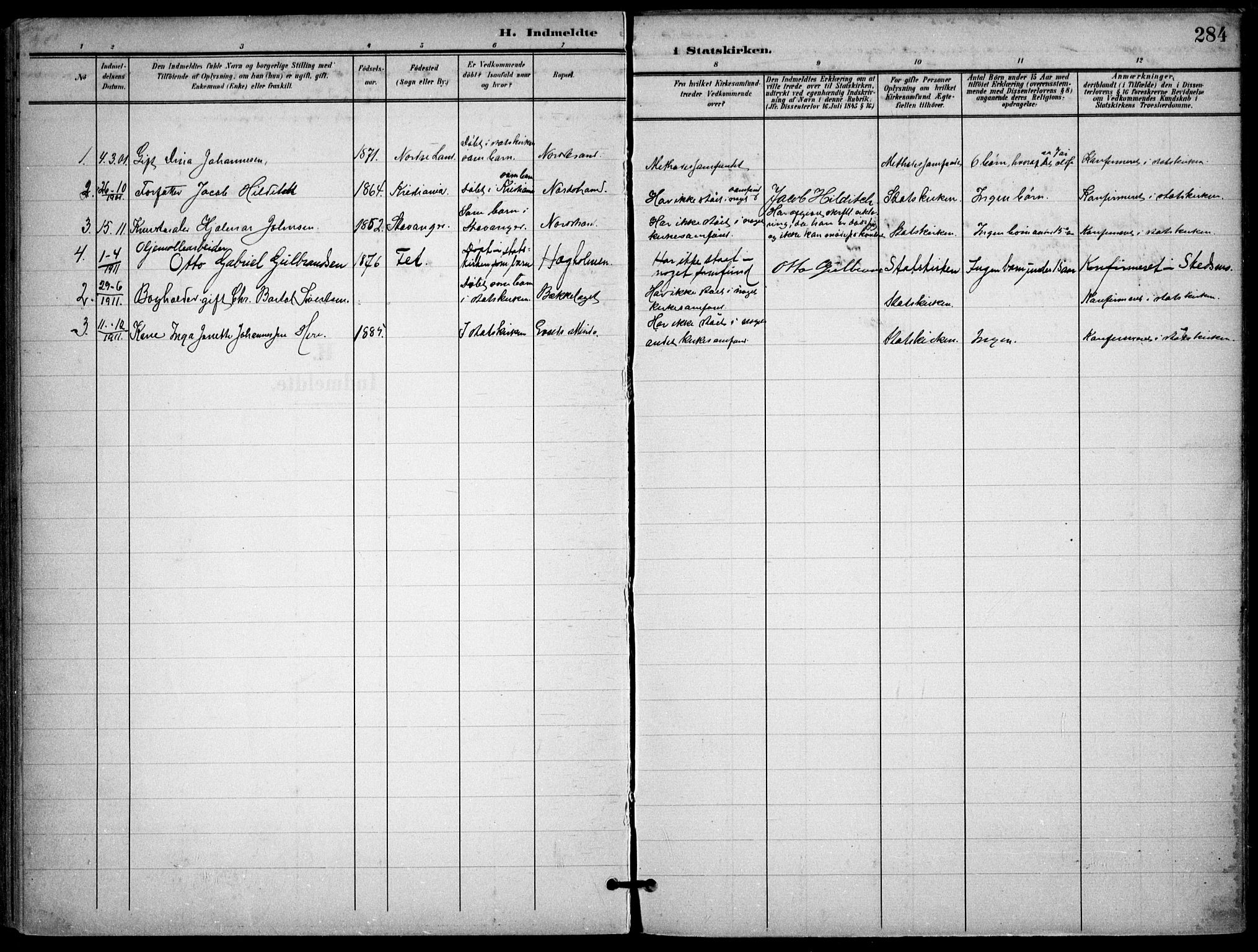 Nordstrand prestekontor Kirkebøker, AV/SAO-A-10362a/F/Fa/L0001: Parish register (official) no. 1, 1900-1914, p. 284