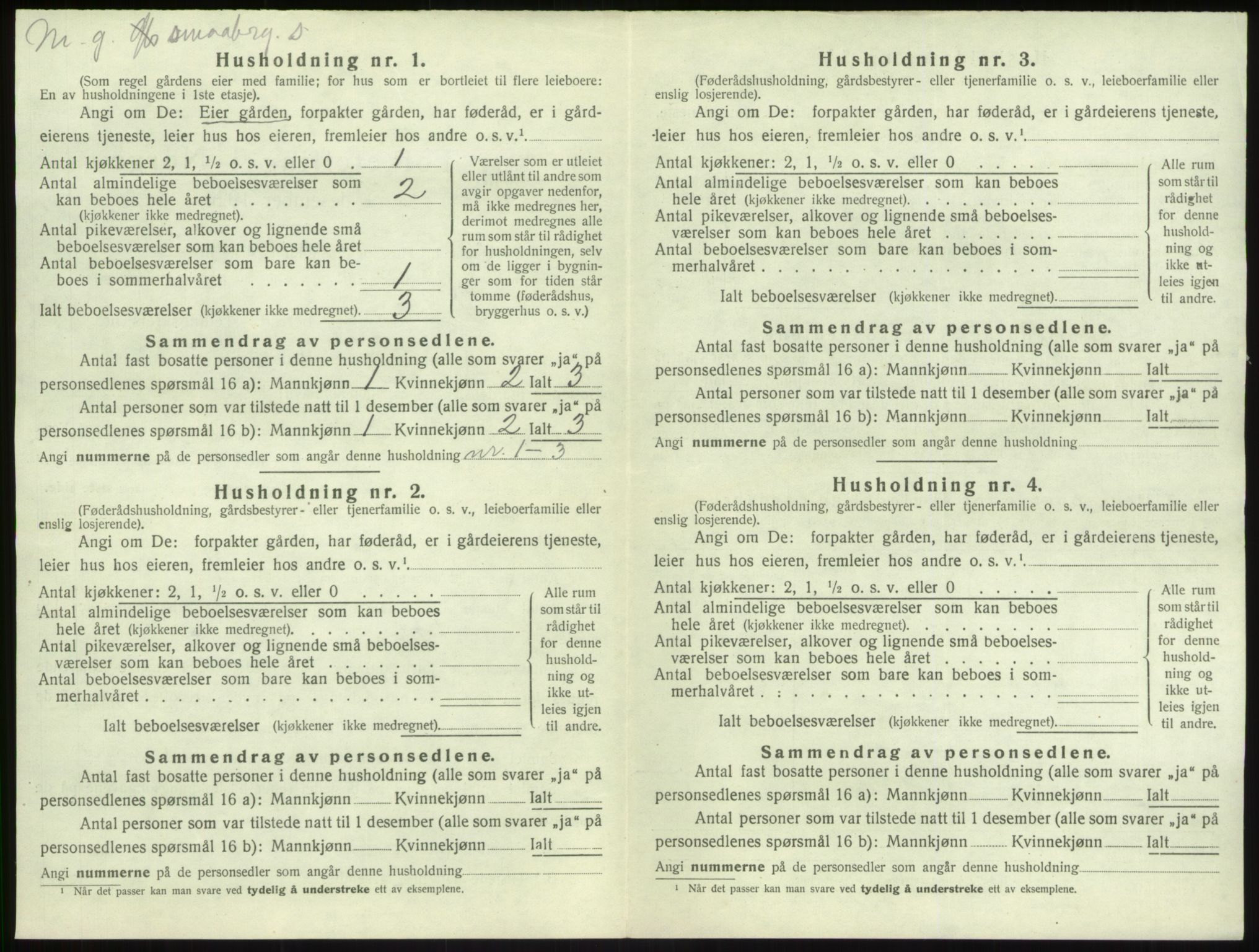 SAB, 1920 census for Vik, 1920, p. 894