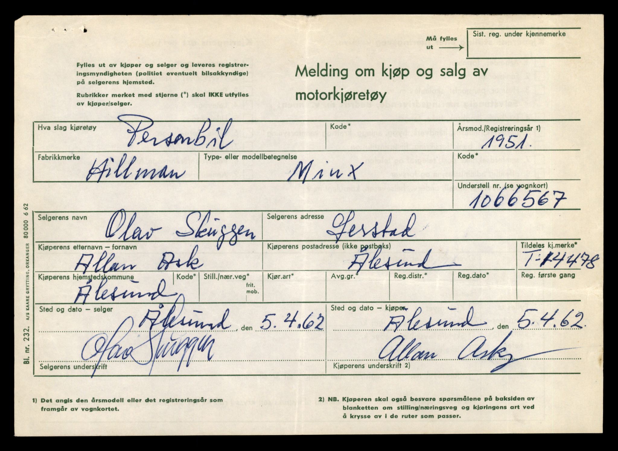 Møre og Romsdal vegkontor - Ålesund trafikkstasjon, AV/SAT-A-4099/F/Fe/L0046: Registreringskort for kjøretøy T 14445 - T 14579, 1927-1998