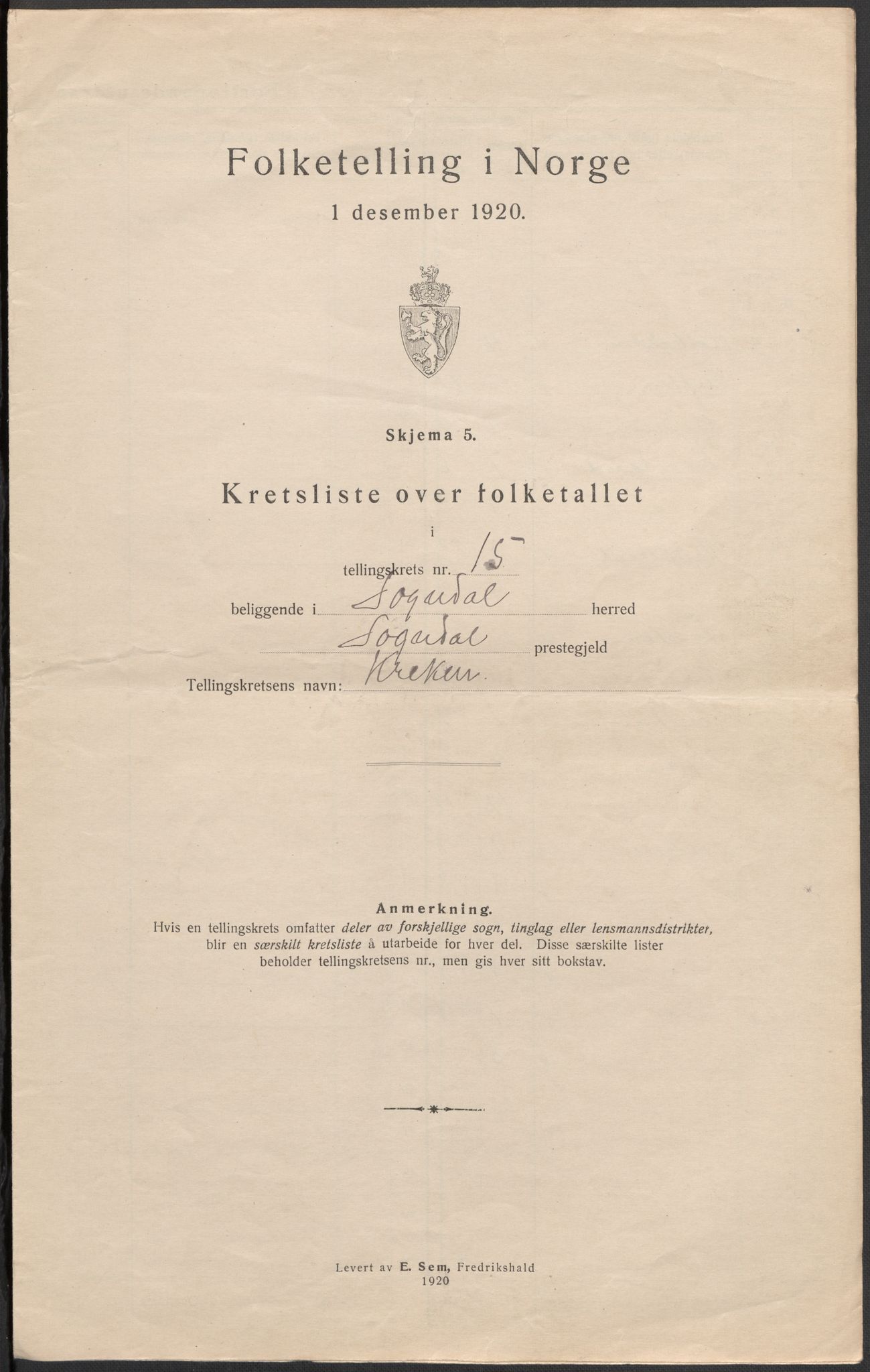 SAB, 1920 census for Sogndal, 1920, p. 47