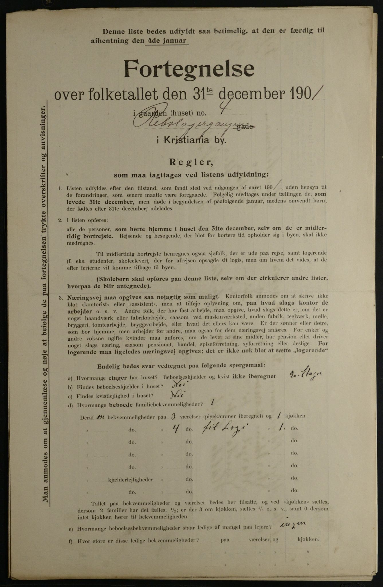 OBA, Municipal Census 1901 for Kristiania, 1901, p. 12697